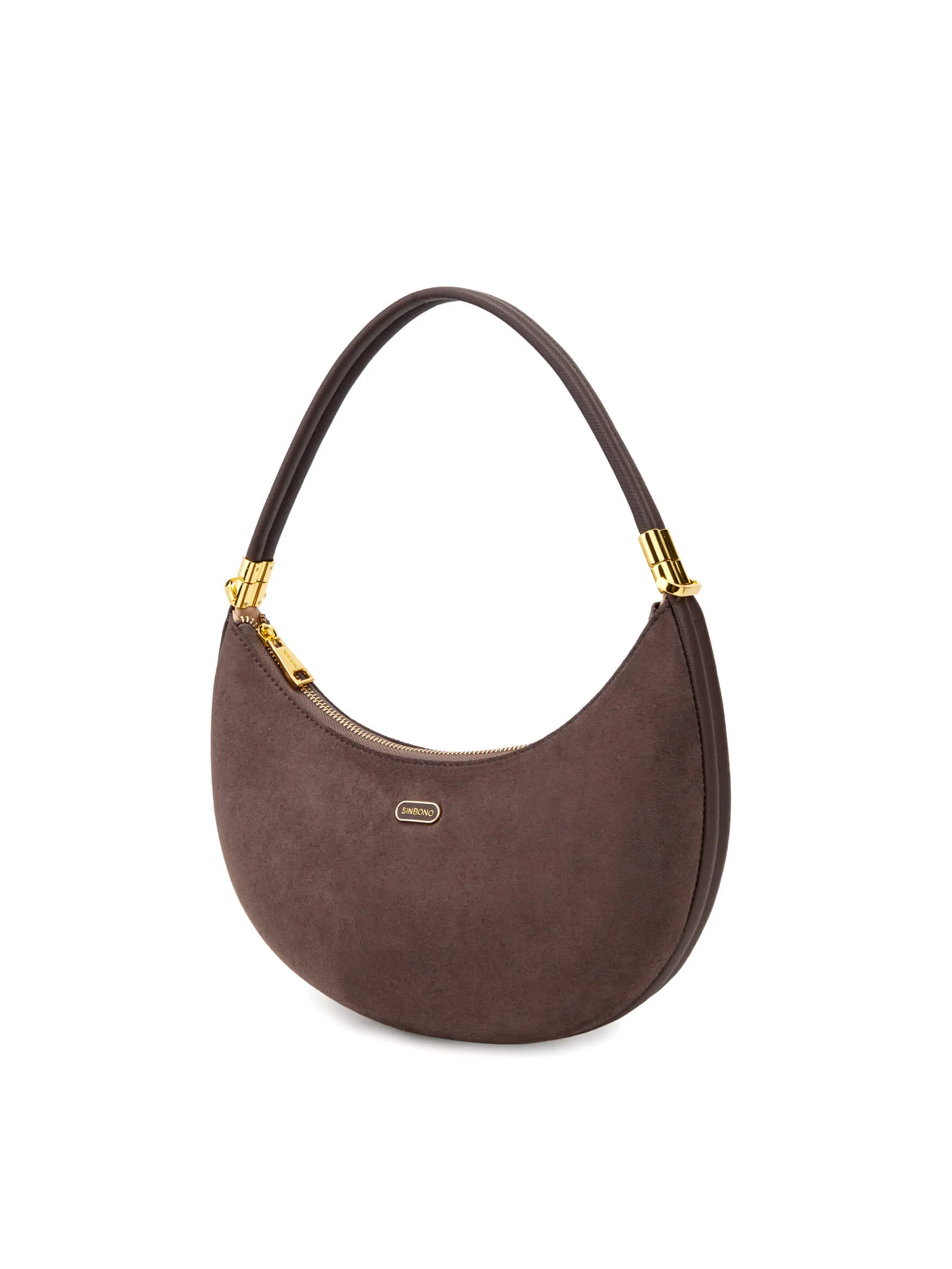 Zoey Shoulder Crossbody Bag - Dark Brown Fake Suede sold by Sinbono product image thumbnail 3