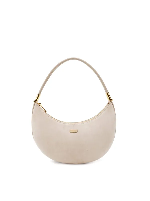 Zoey Shoulder Crossbody Bag - Ivory Fake Suede made by Sinbono