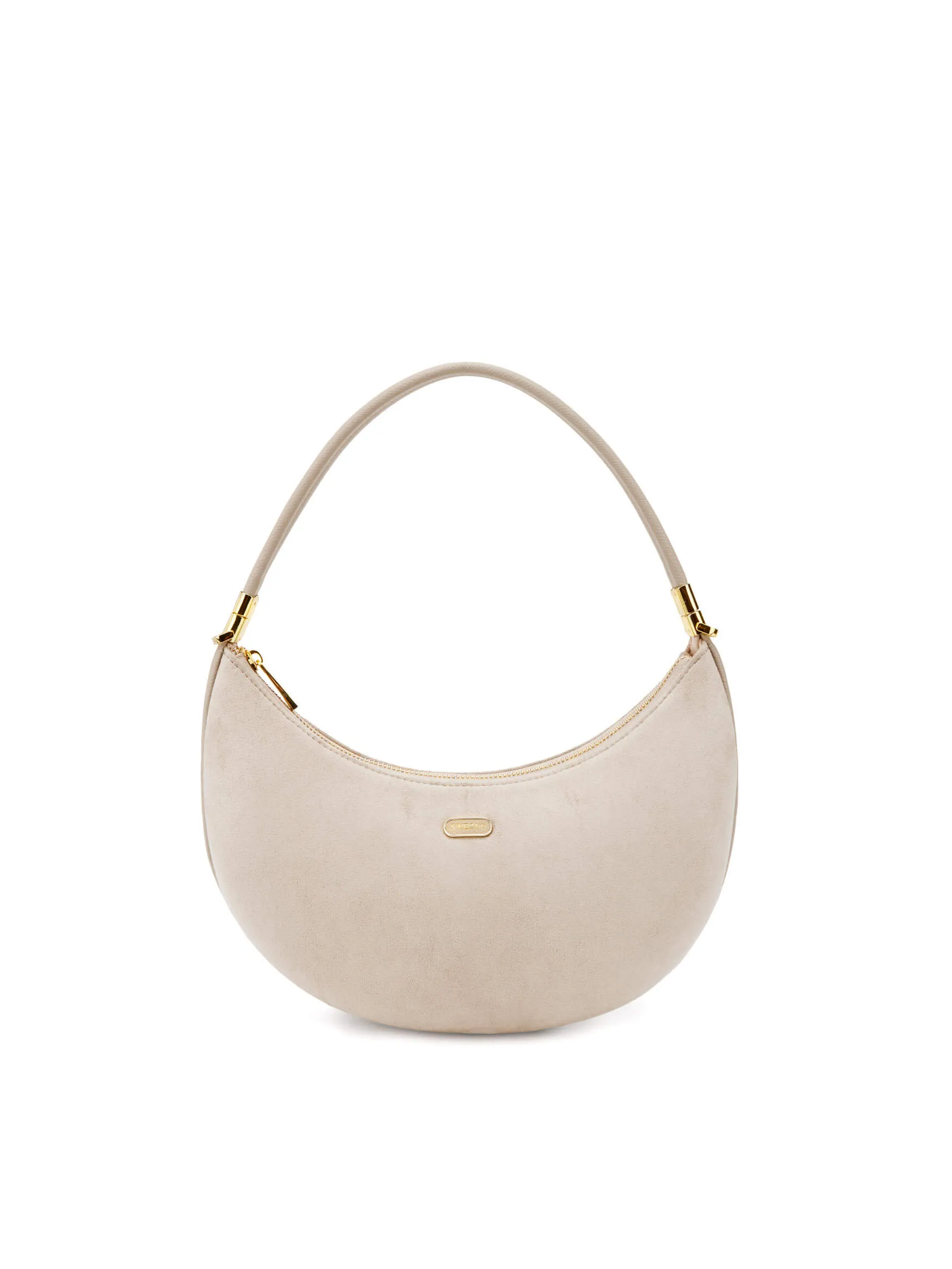Zoey Shoulder Crossbody Bag - Ivory Fake Suede sold by Sinbono