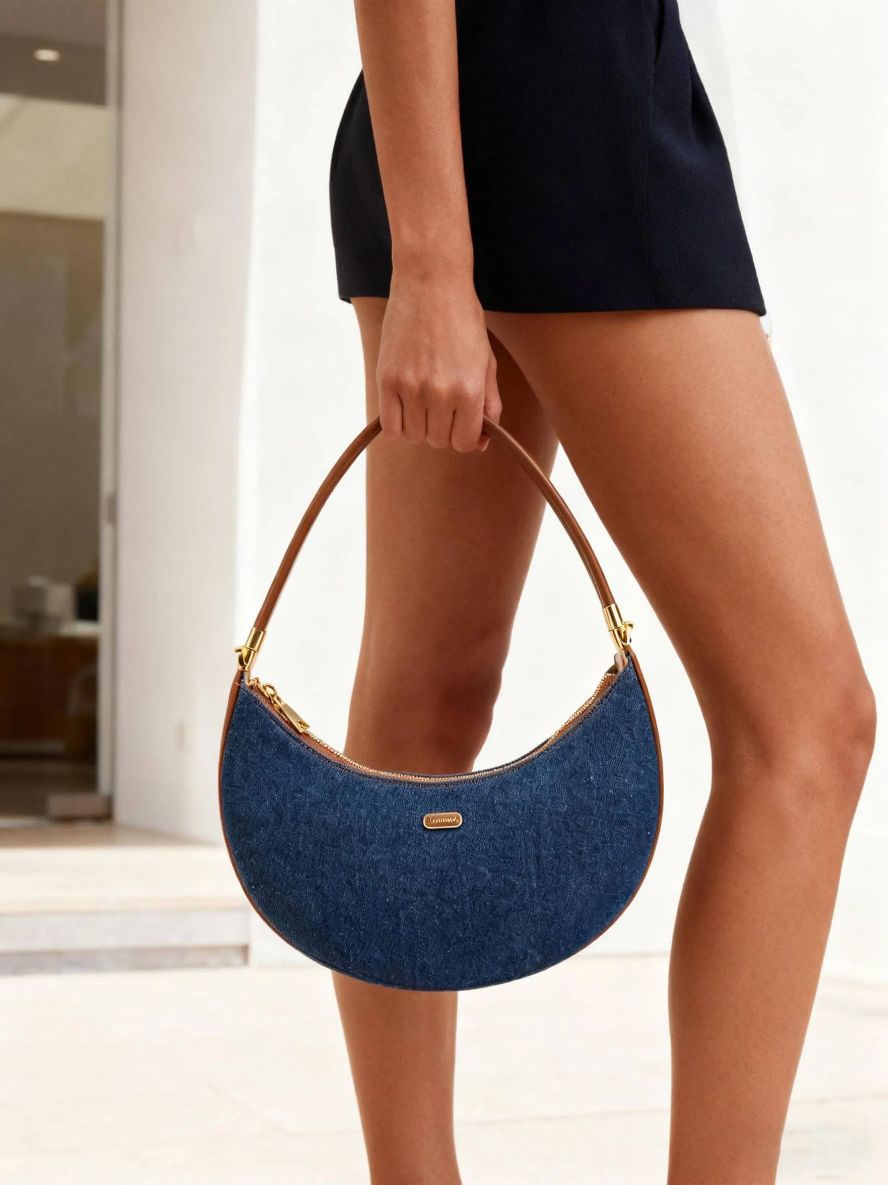Zoey Shoulder Crossbody Bag - Dark Blue&Brown sold by Sinbono product image thumbnail 2