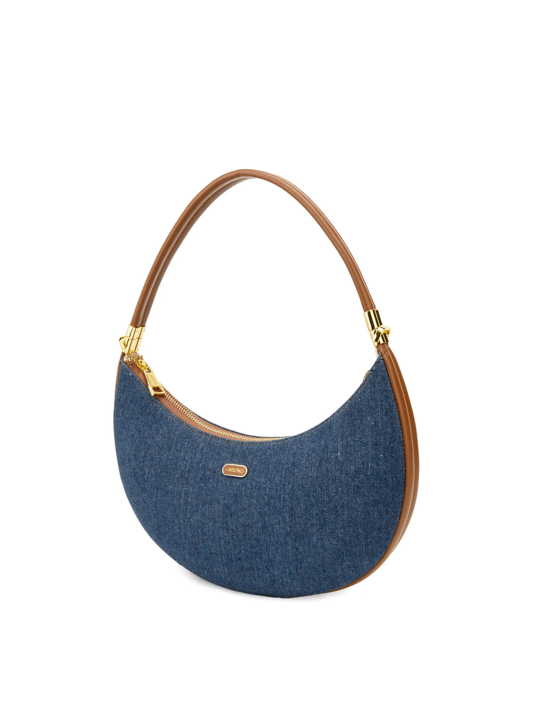 Zoey Shoulder Crossbody Bag - Dark Blue&Brown sold by Sinbono product image thumbnail 4