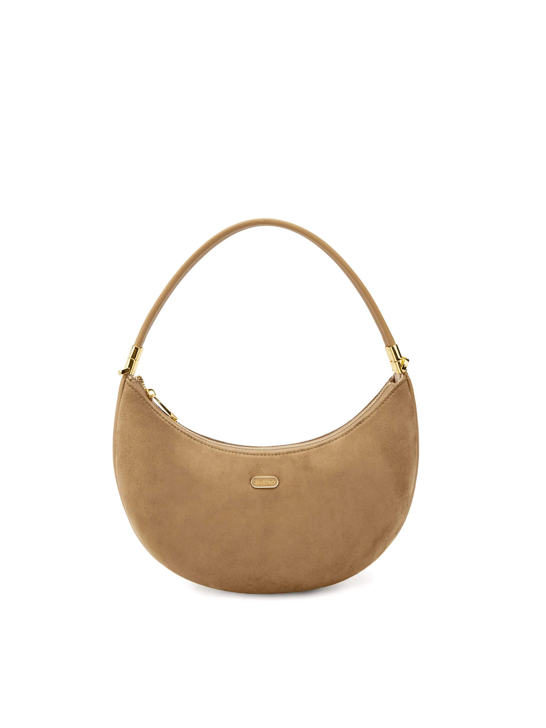 Zoey Shoulder Crossbody Bag - Brown Fake Suede sold by Sinbono