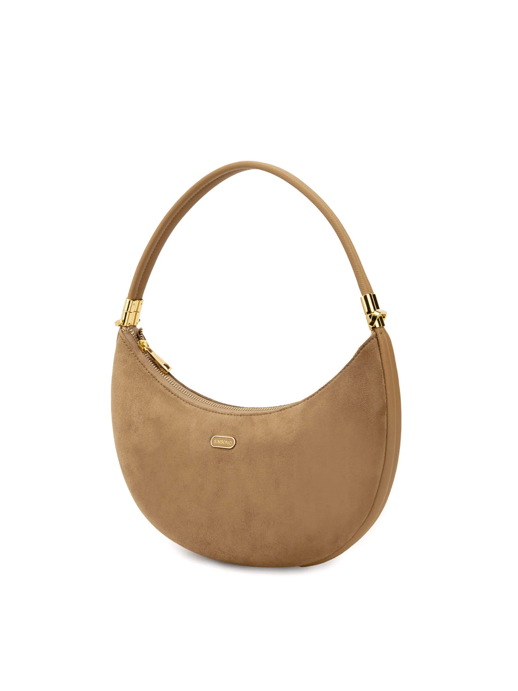 Zoey Shoulder Crossbody Bag - Brown Fake Suede sold by Sinbono product image thumbnail 3