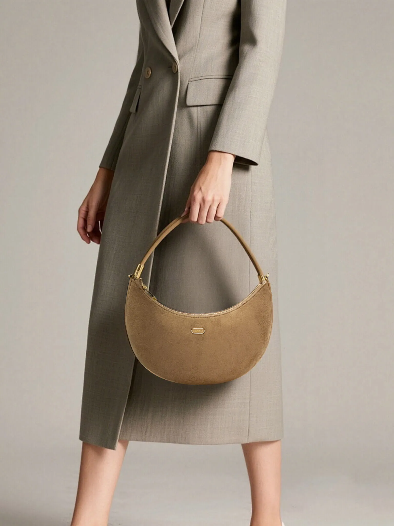 Zoey Shoulder Crossbody Bag - Brown Fake Suede sold by Sinbono product image thumbnail 2