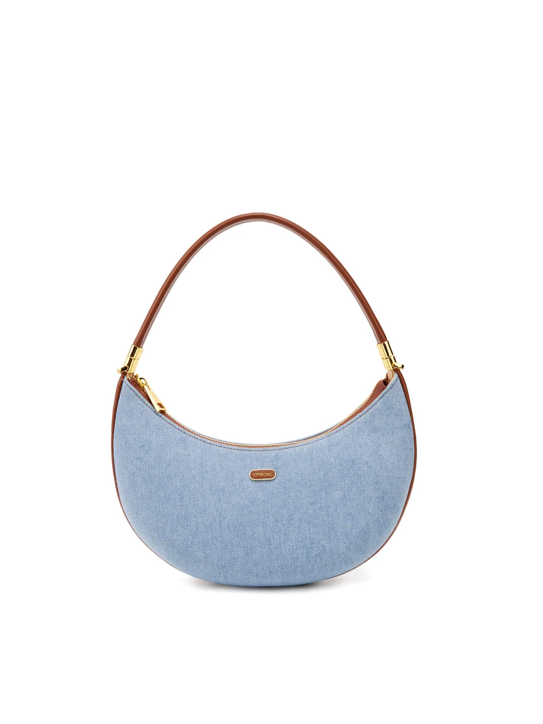 Zoey Shoulder Crossbody Bag - Light blue&Brown sold by Sinbono
