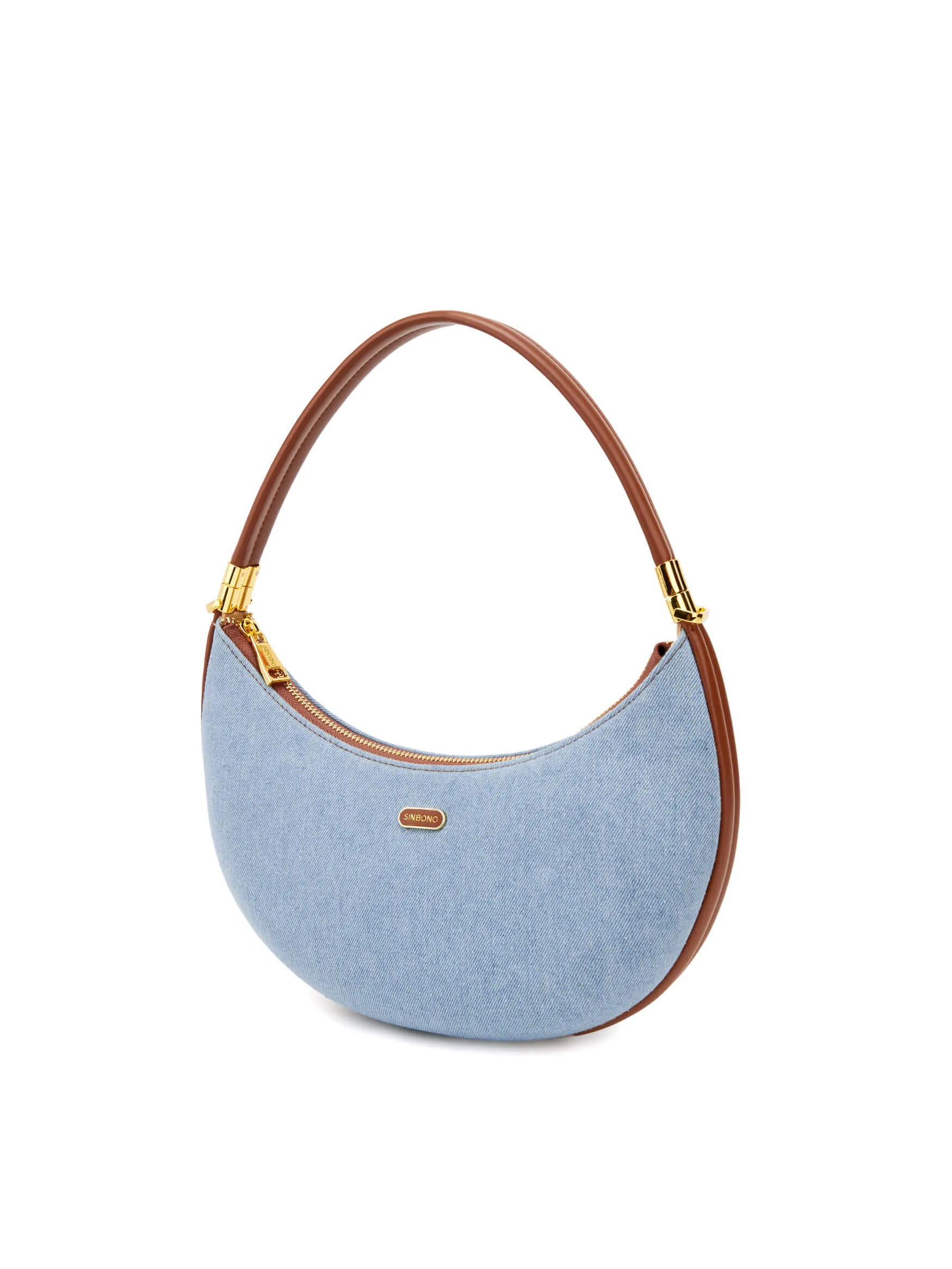Zoey Shoulder Crossbody Bag - Light blue&Brown sold by Sinbono product image thumbnail 3