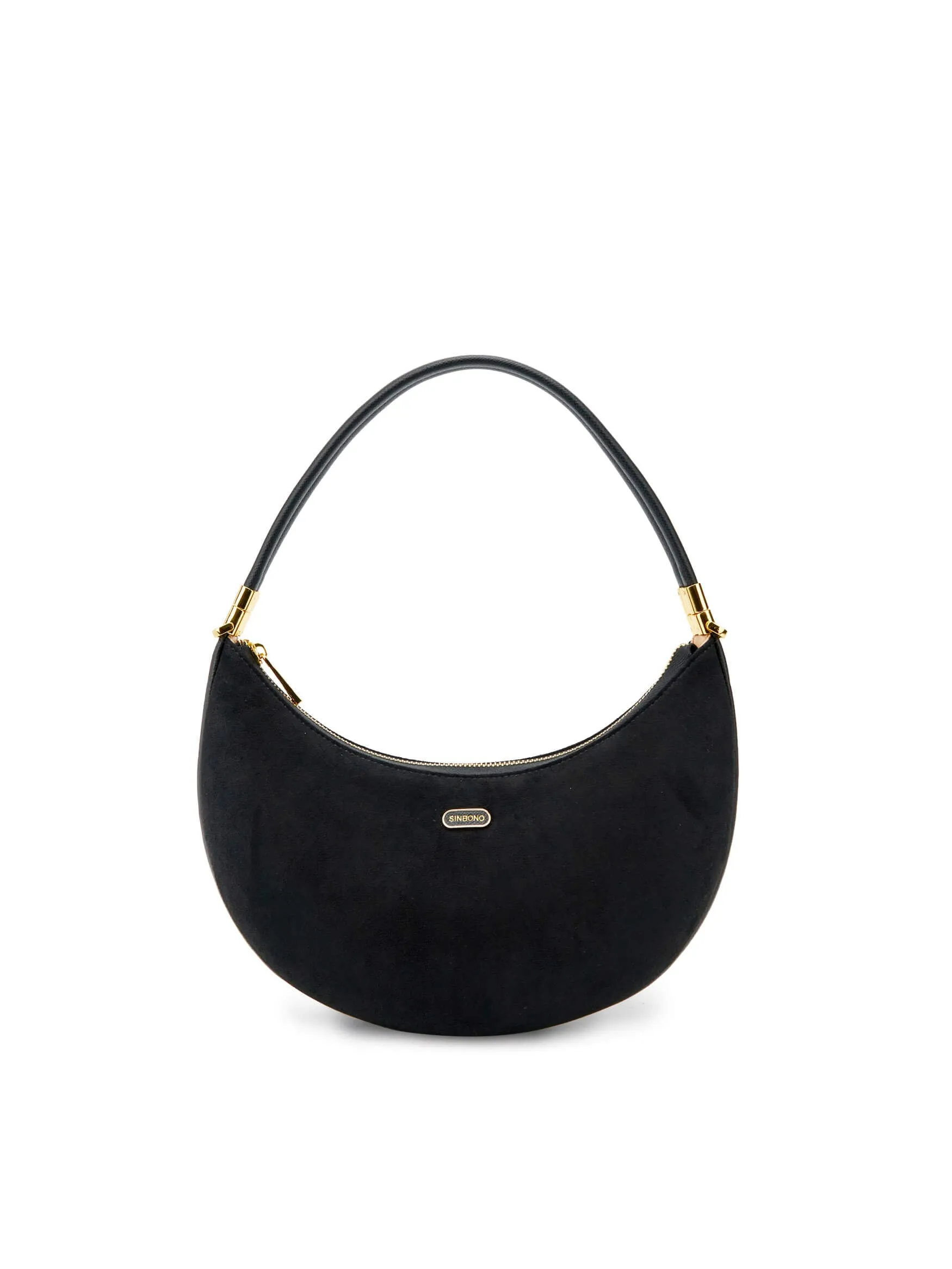 Zoey Shoulder Crossbody Bag - Black Fake Suede sold by Sinbono