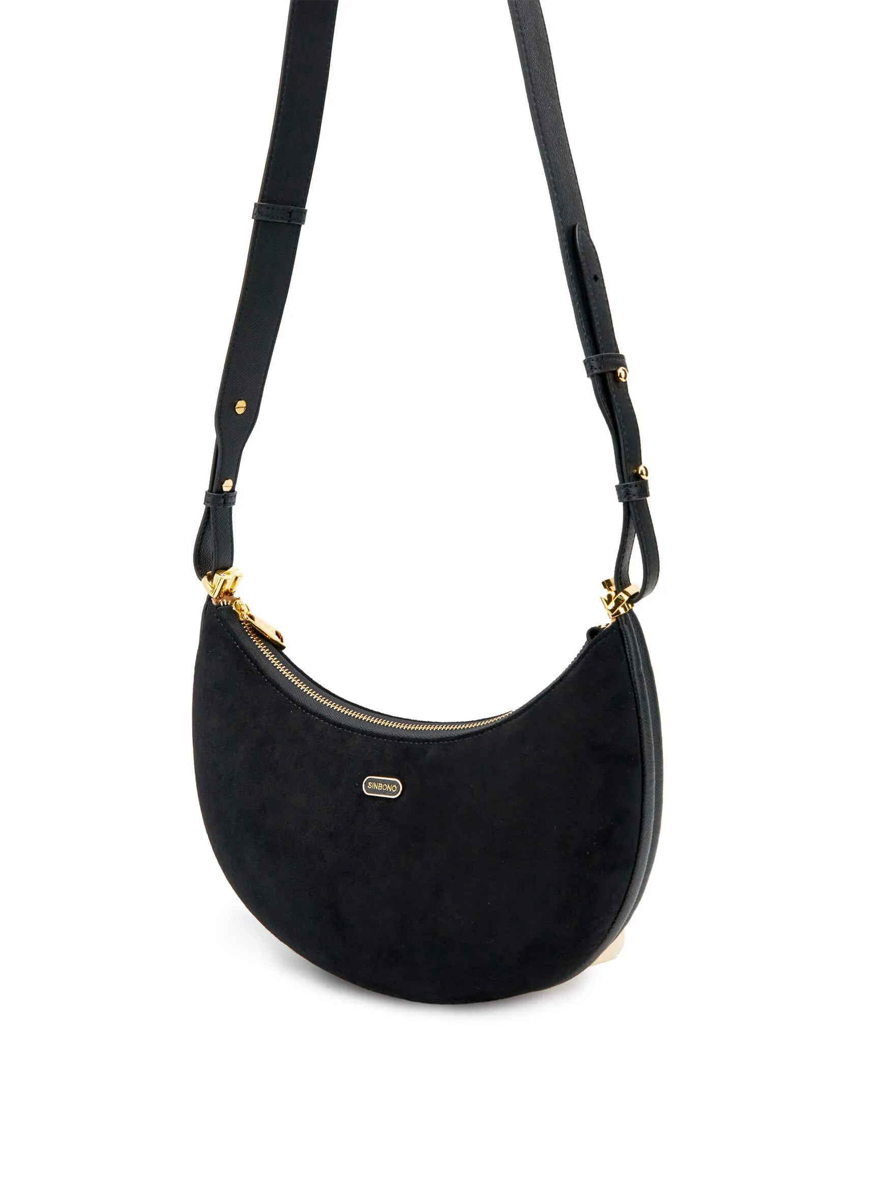 Zoey Shoulder Crossbody Bag - Black Fake Suede sold by Sinbono product image thumbnail 4