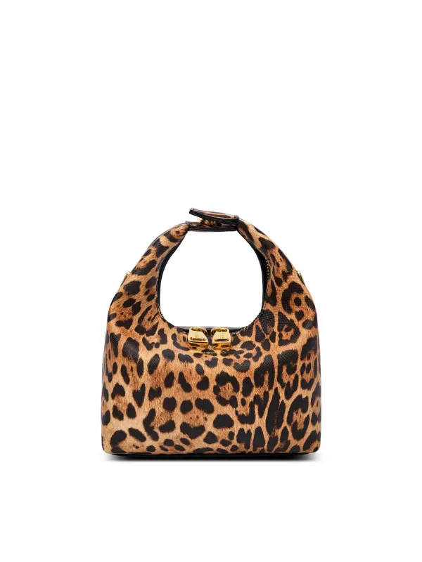Vienna Top Handle Crossbody Bag  - Brown leopard print sold by Sinbono
