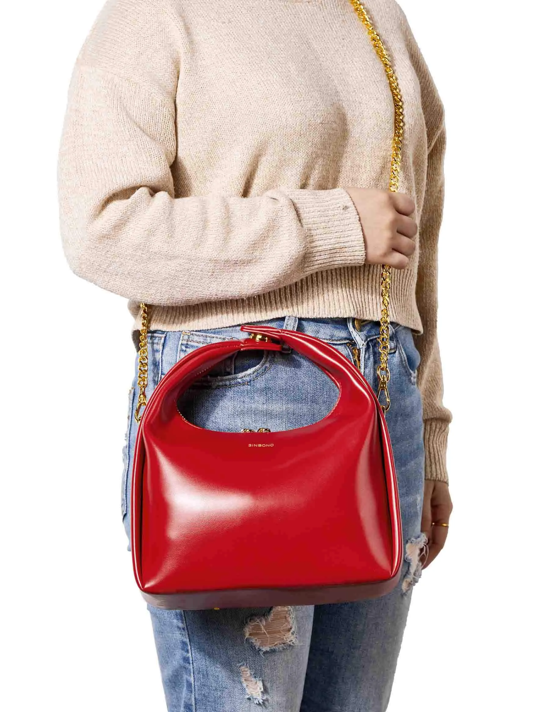 Medium Vienna Top Handle Crossbody Bag - Red sold by Sinbono product image thumbnail 2