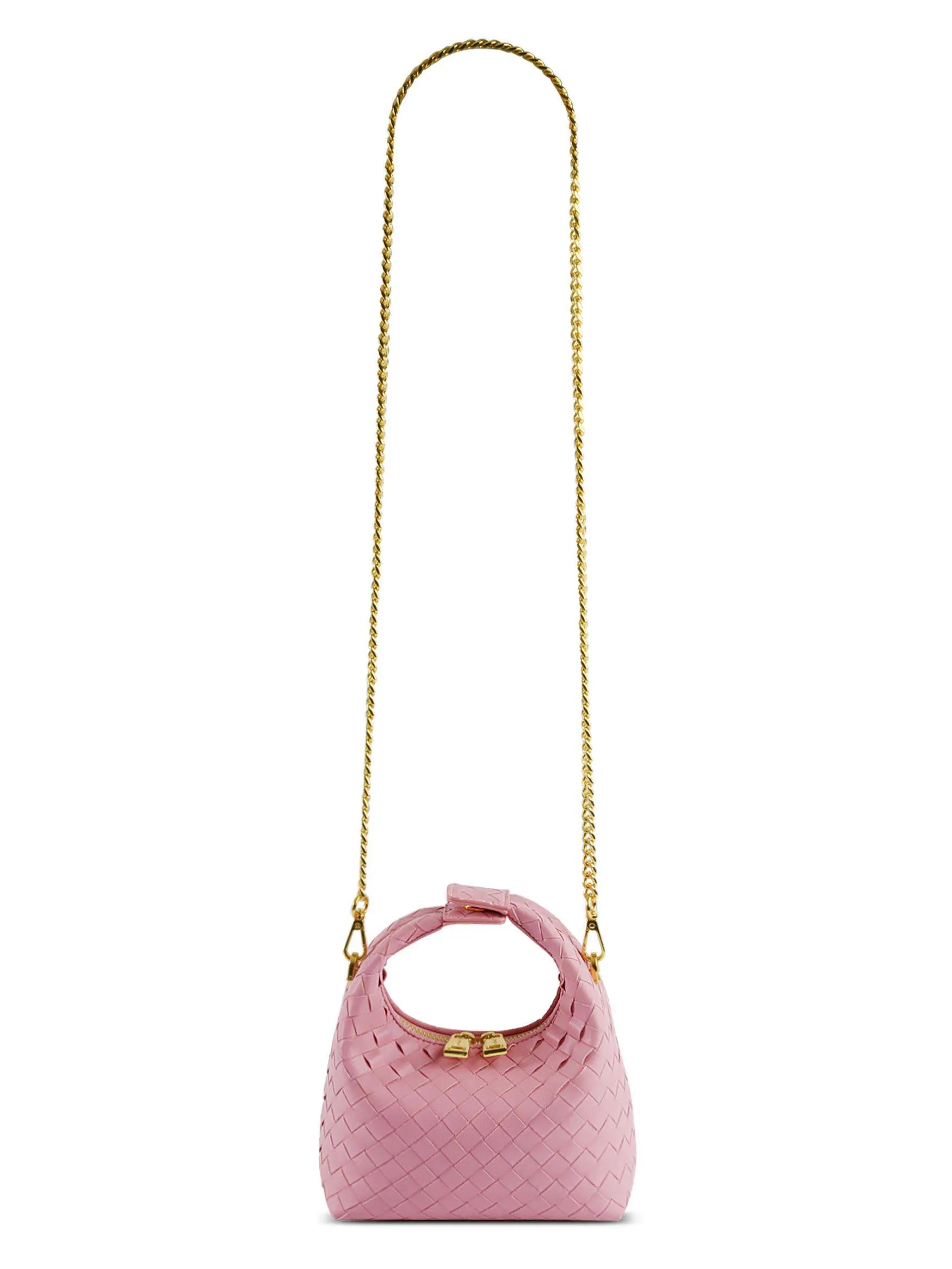 Vienna Top Handle Crossbody Bag - Pink Braided sold by Sinbono product image thumbnail 3