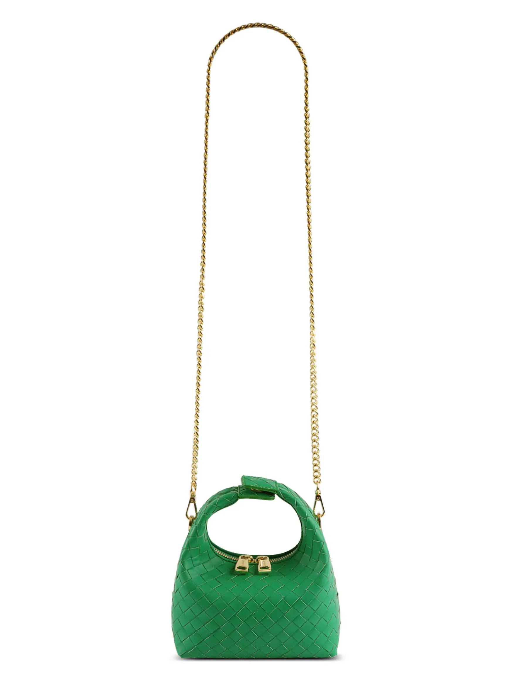 Vienna Top Handle Crossbody Bag - Green Braided sold by Sinbono product image thumbnail 3