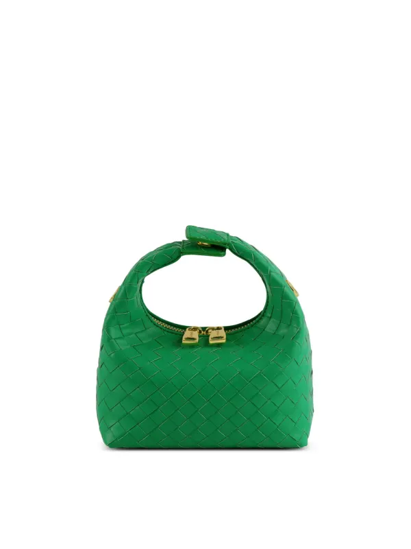 Vienna Top Handle Crossbody Bag - Green Braided made by Sinbono