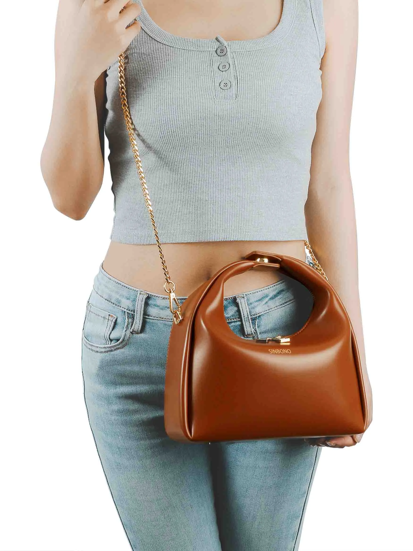 Medium Vienna Top Handle Crossbody Bag - Brown sold by Sinbono product image thumbnail 2