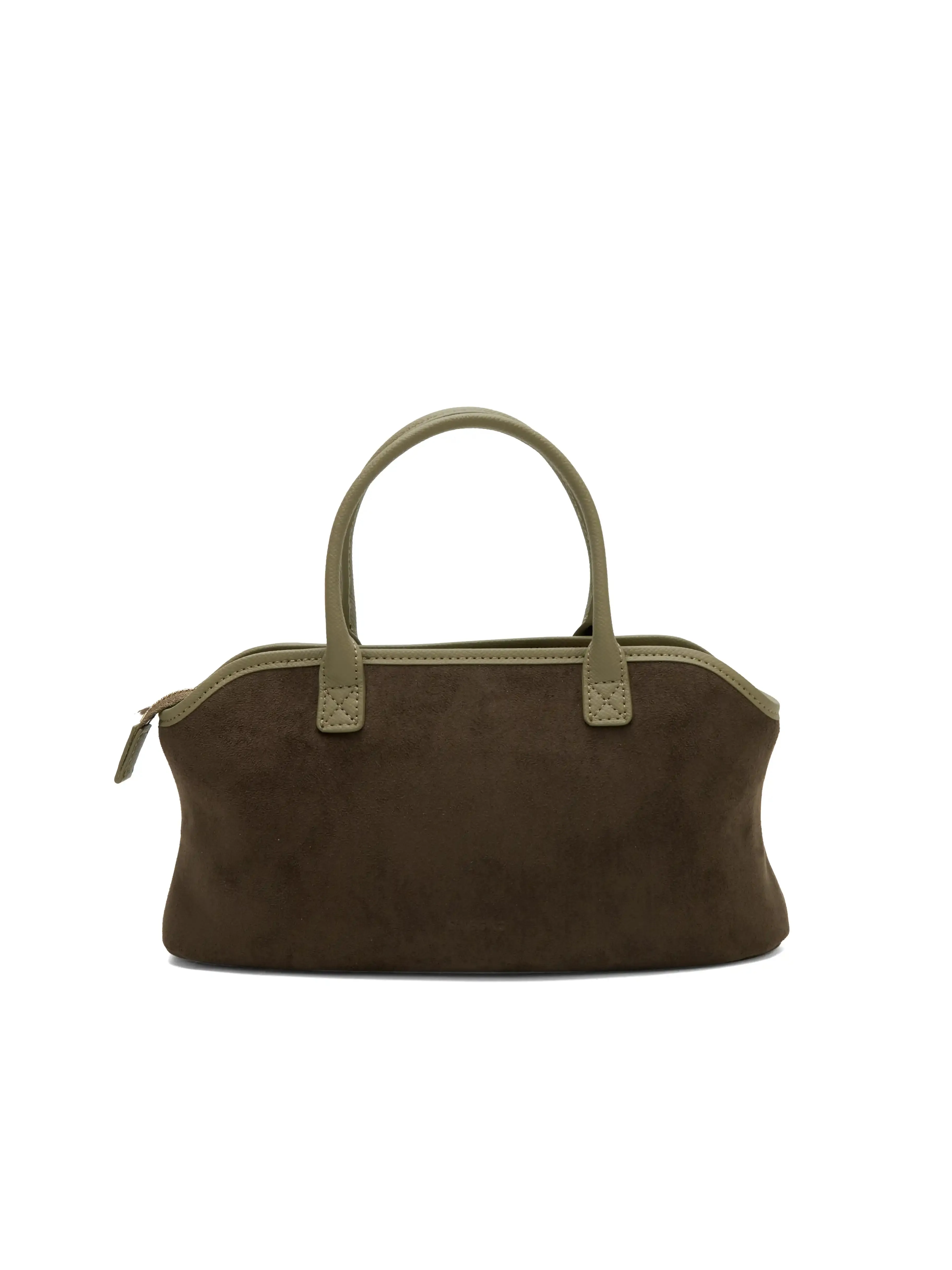 Mireille Top Handle Crossbody Bag - Dark Green Fake Suede sold by Sinbono product image thumbnail 5