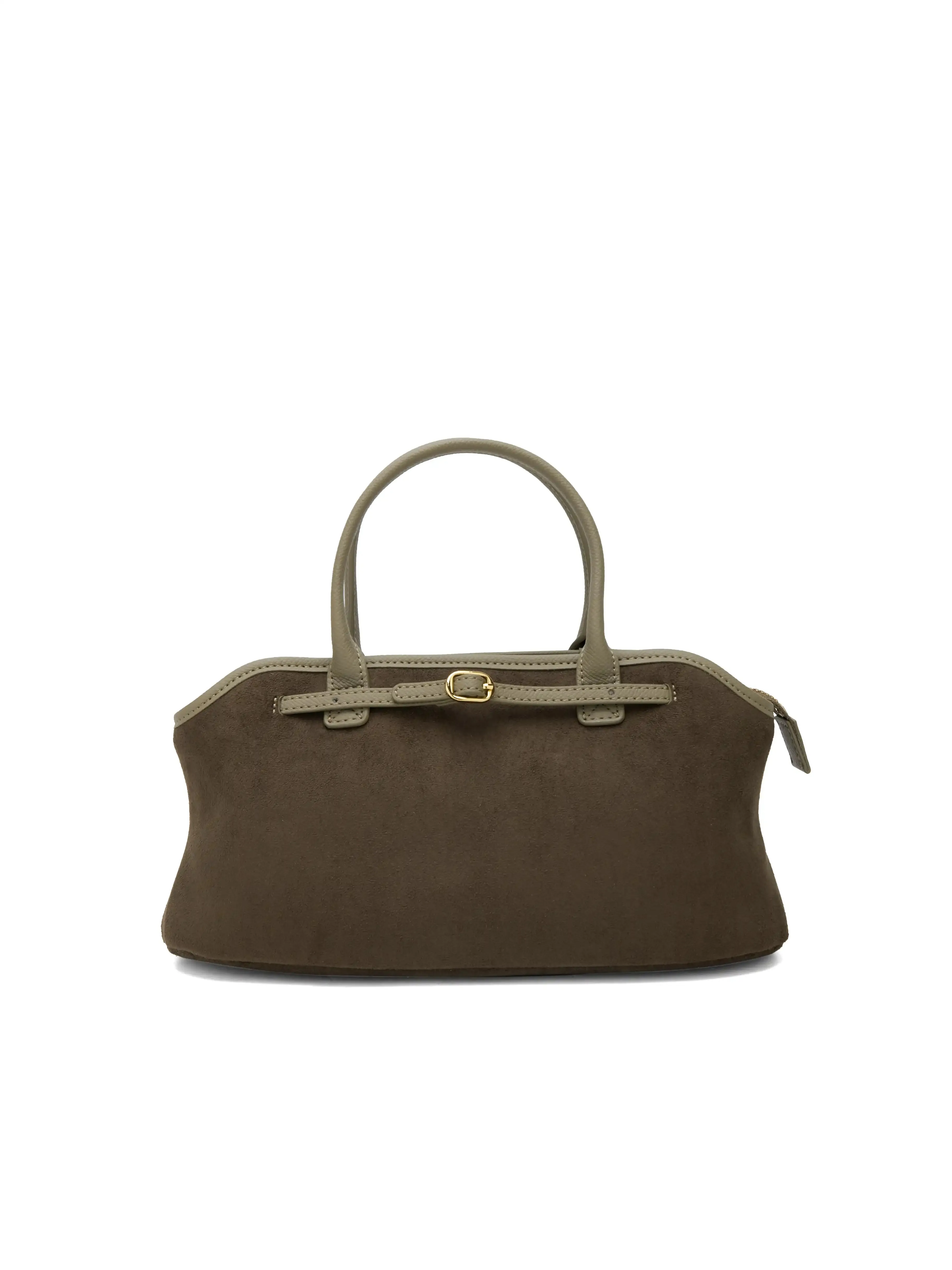 Mireille Top Handle Crossbody Bag - Dark Green Fake Suede sold by Sinbono