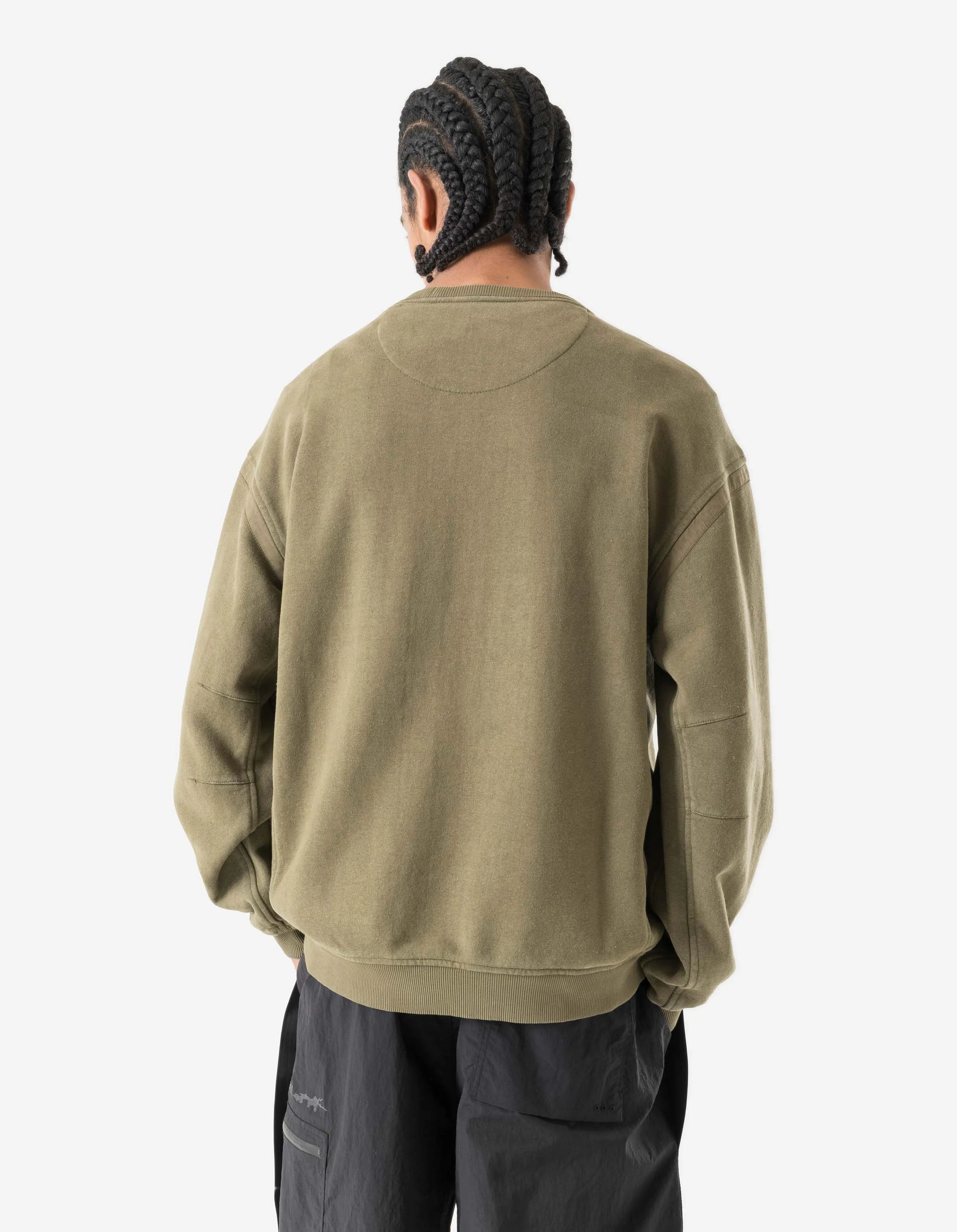 7207 Fabric Mix Cotton Crew Sweat Olive OG-107F sold by Maharishi product image thumbnail 4