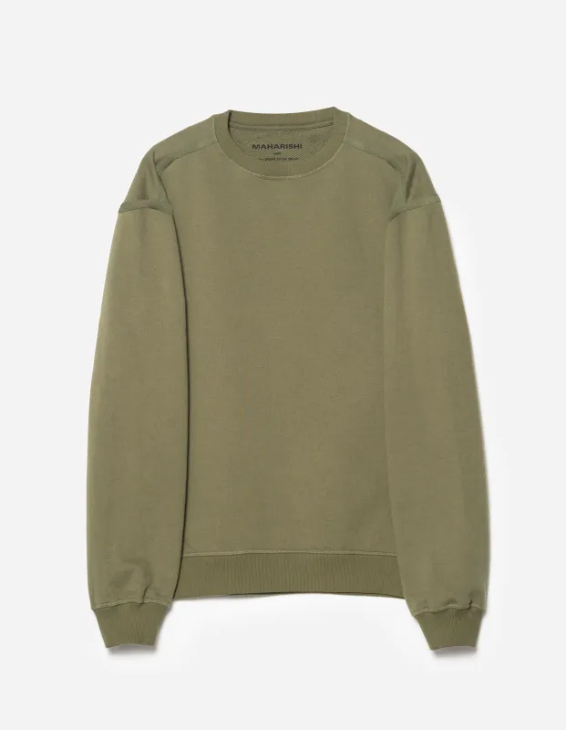 7207 Fabric Mix Cotton Crew Sweat Olive OG-107F sold by Maharishi
