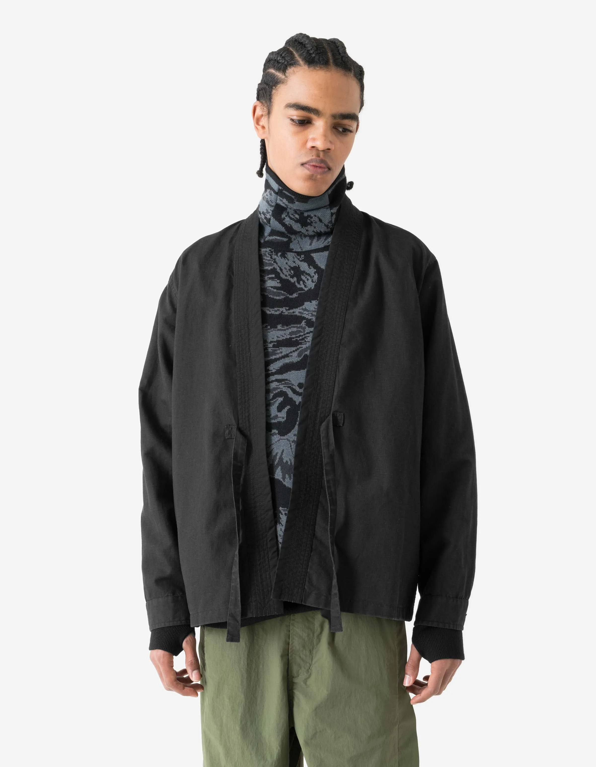 7399 WR Hemp Hanten Shirt Black sold by Maharishi product image thumbnail 2