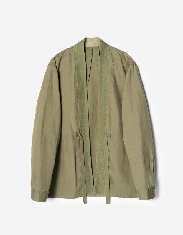 7399 WR Hemp Hanten Shirt Olive OG-107F sold by Maharishi