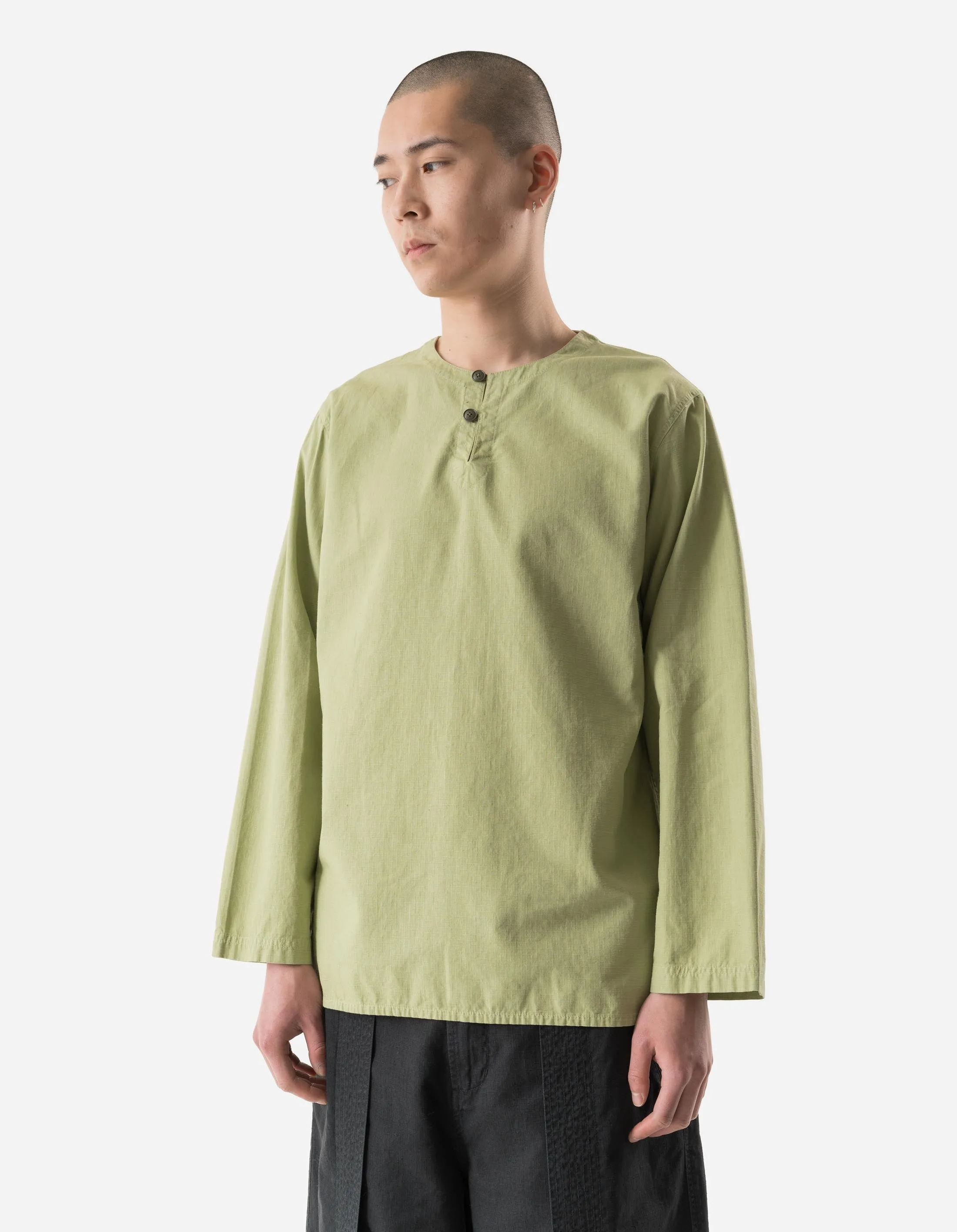 7216 Hemp Ripstop Kurta Shirt Moss Green sold by Maharishi product image thumbnail 4