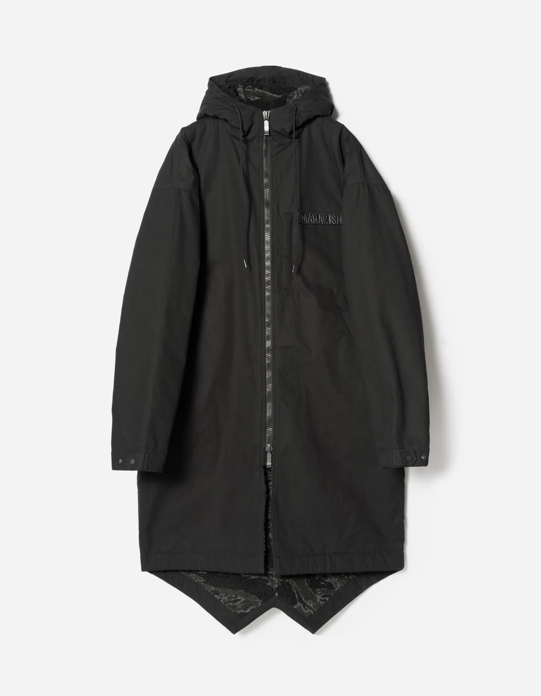 7214 Beach Fishtail Parka Black sold by Maharishi