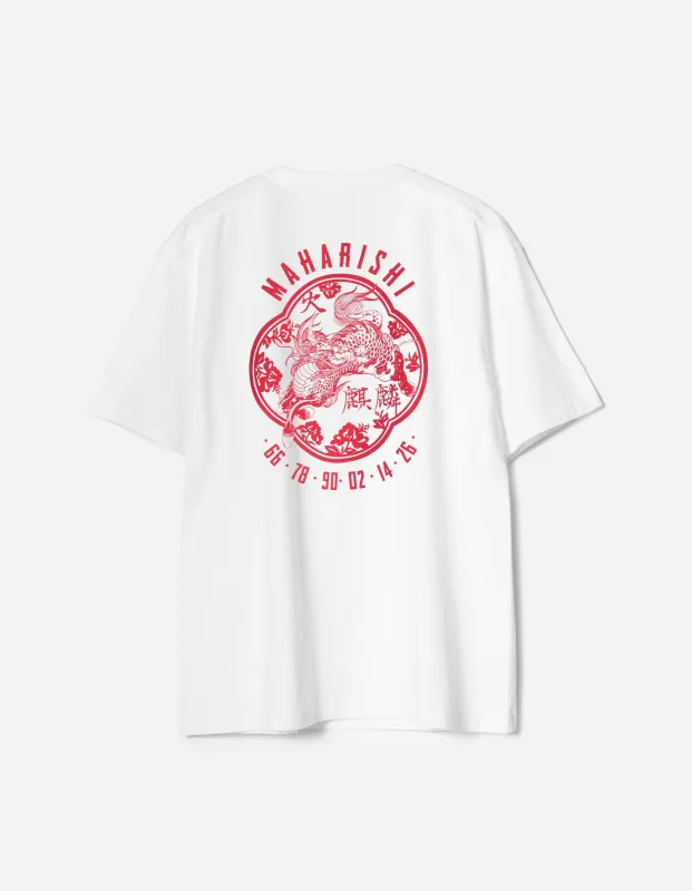 7238 Paper Cut Kirin T-Shirt White made by Maharishi
