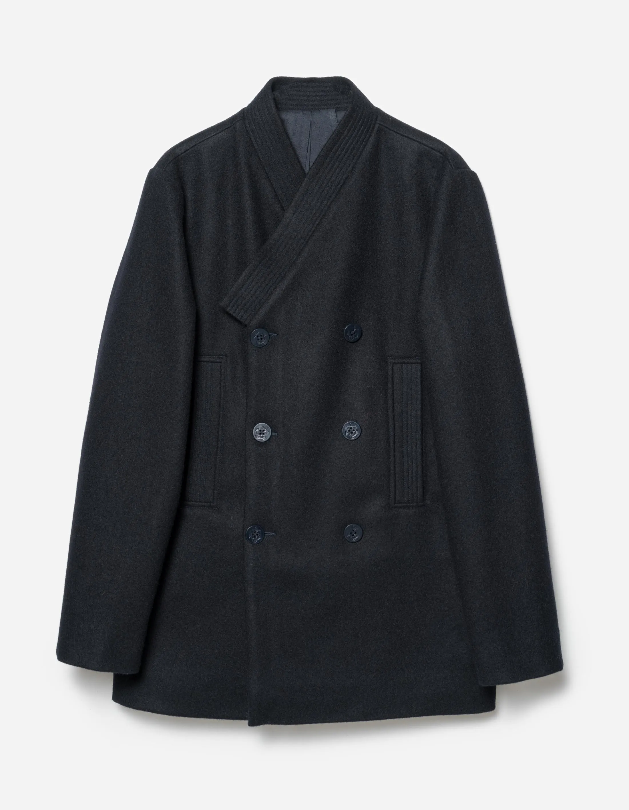 7109 Hanbok Pea Coat Navy sold by Maharishi