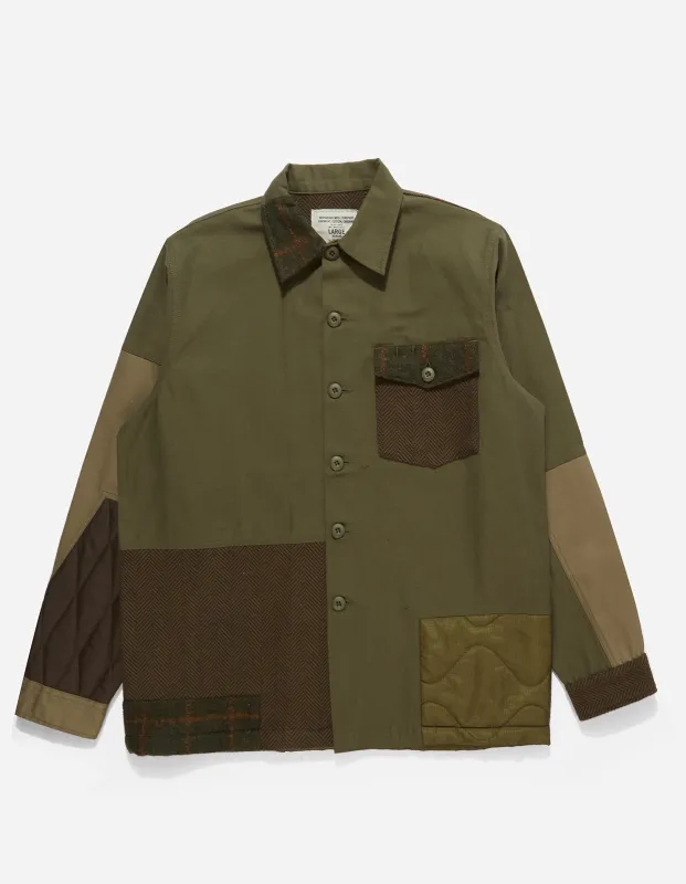 4084 Upcycled Utility Overshirt Olive made by Maharishi