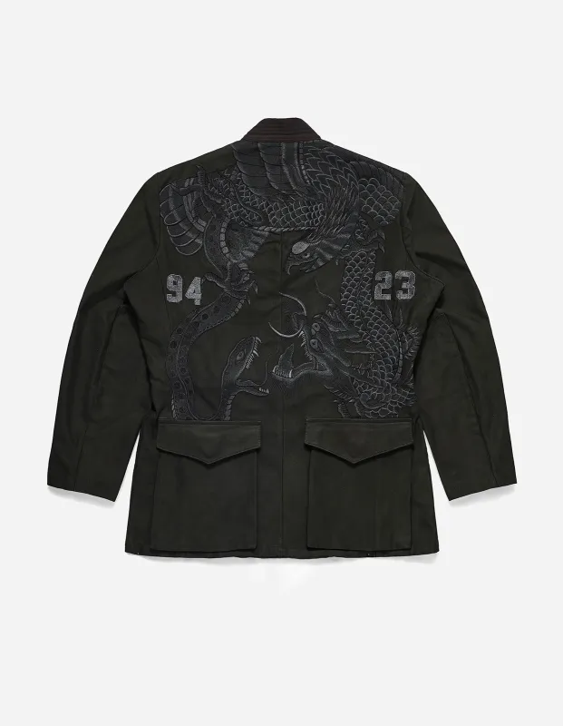 4096 Upcycled M59 Field Kimono Black O/D made by Maharishi