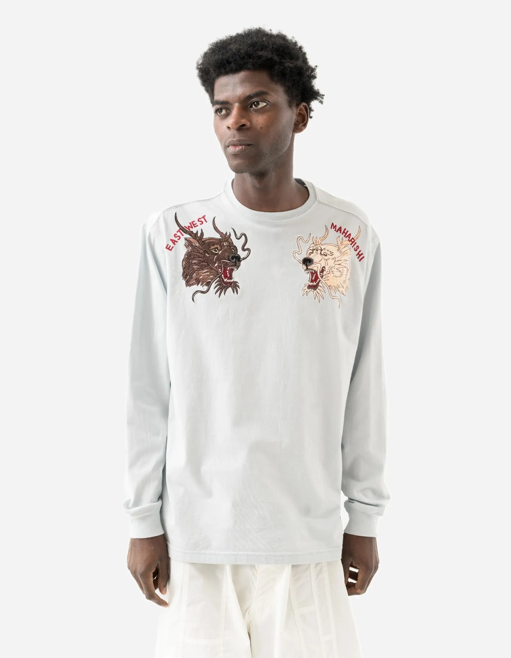 7090 Duality Bering Bears Embroidered L/S T-Shirt Ice Blue sold by Maharishi product image thumbnail 2