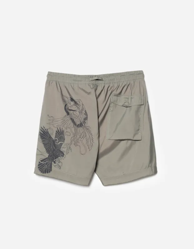 1543 Crow & Heron Swim Shorts Olive made by Maharishi