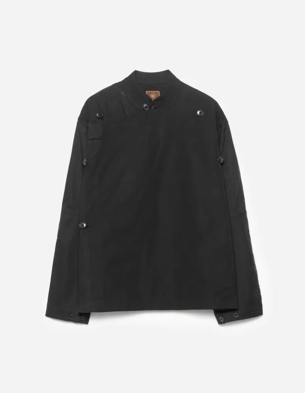 6084 Upcycled Monk Shirt Black made by Maharishi