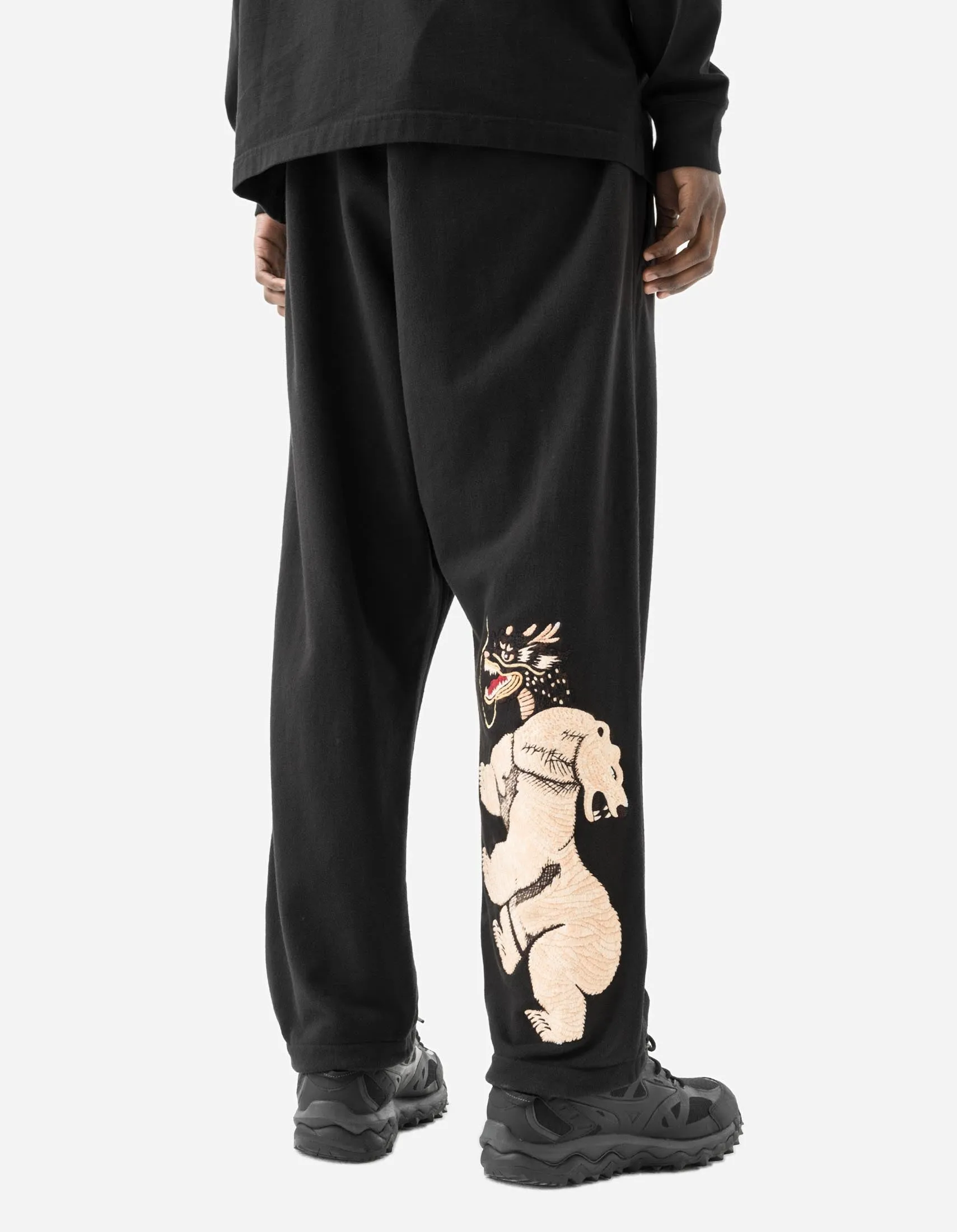7091 Bering Strait Embroidered Asym Sweatpants Black sold by Maharishi product image thumbnail 3