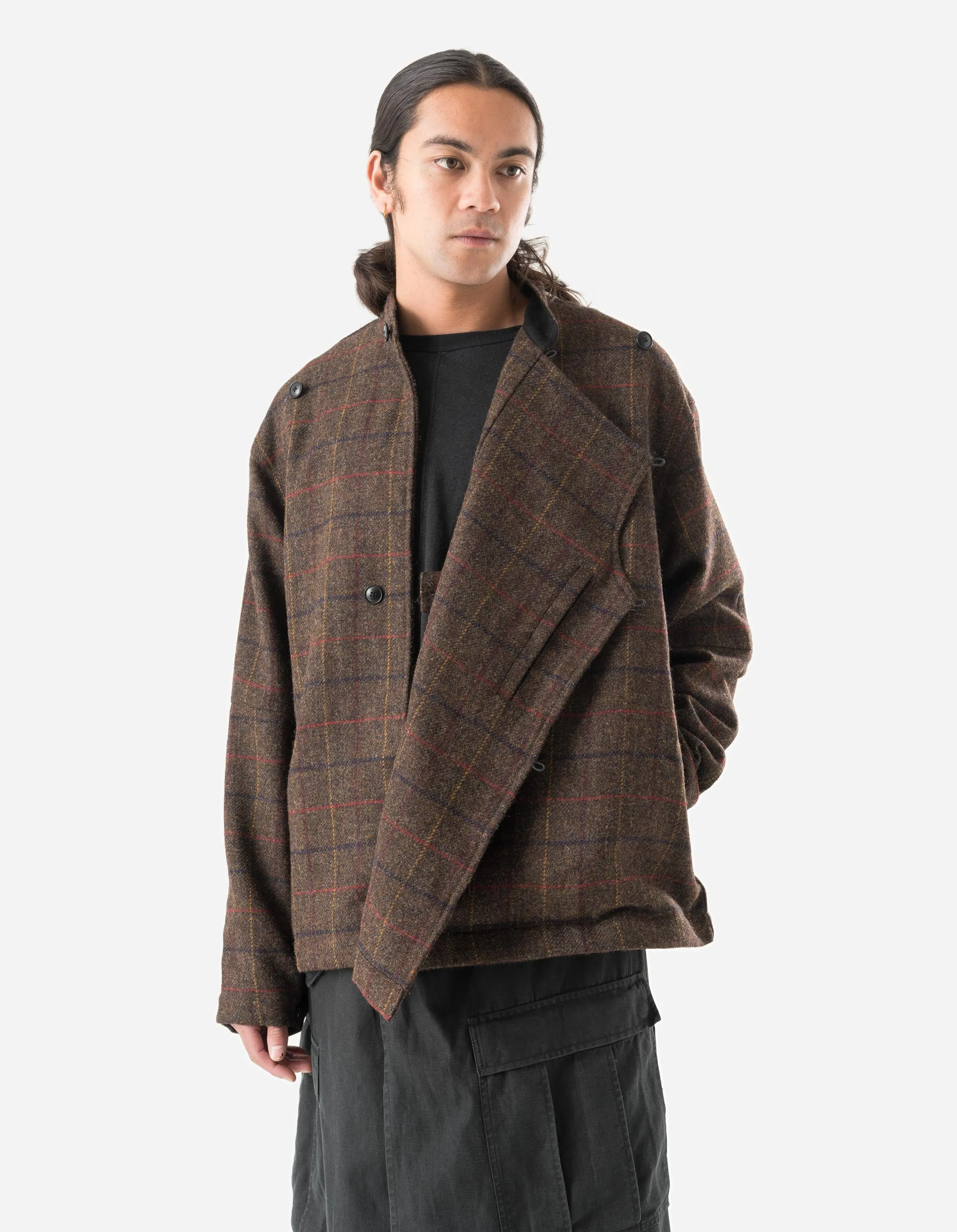 7114 Wool Asym Monk L/S Shirt Brown sold by Maharishi product image thumbnail 4