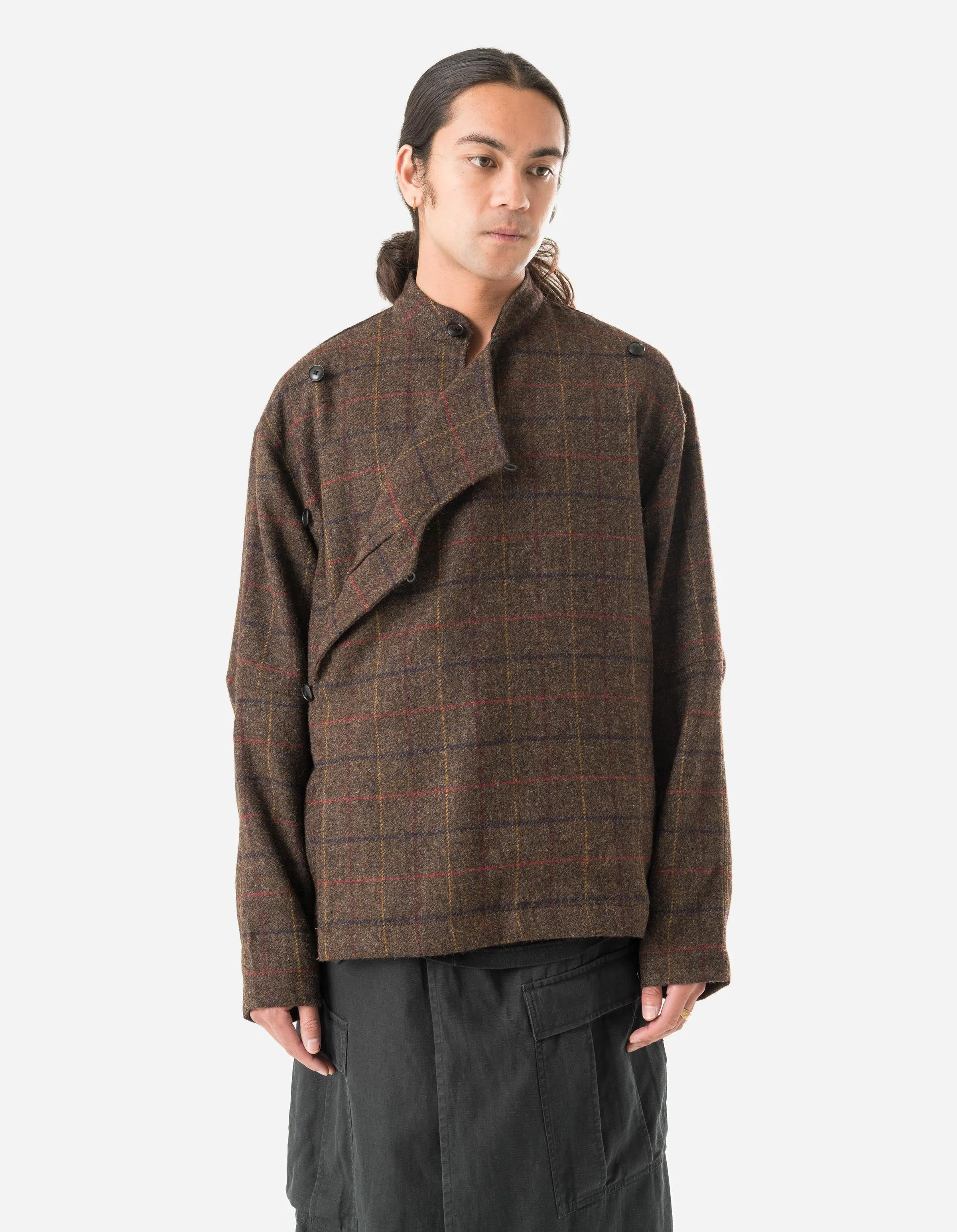 7114 Wool Asym Monk L/S Shirt Brown sold by Maharishi product image thumbnail 2