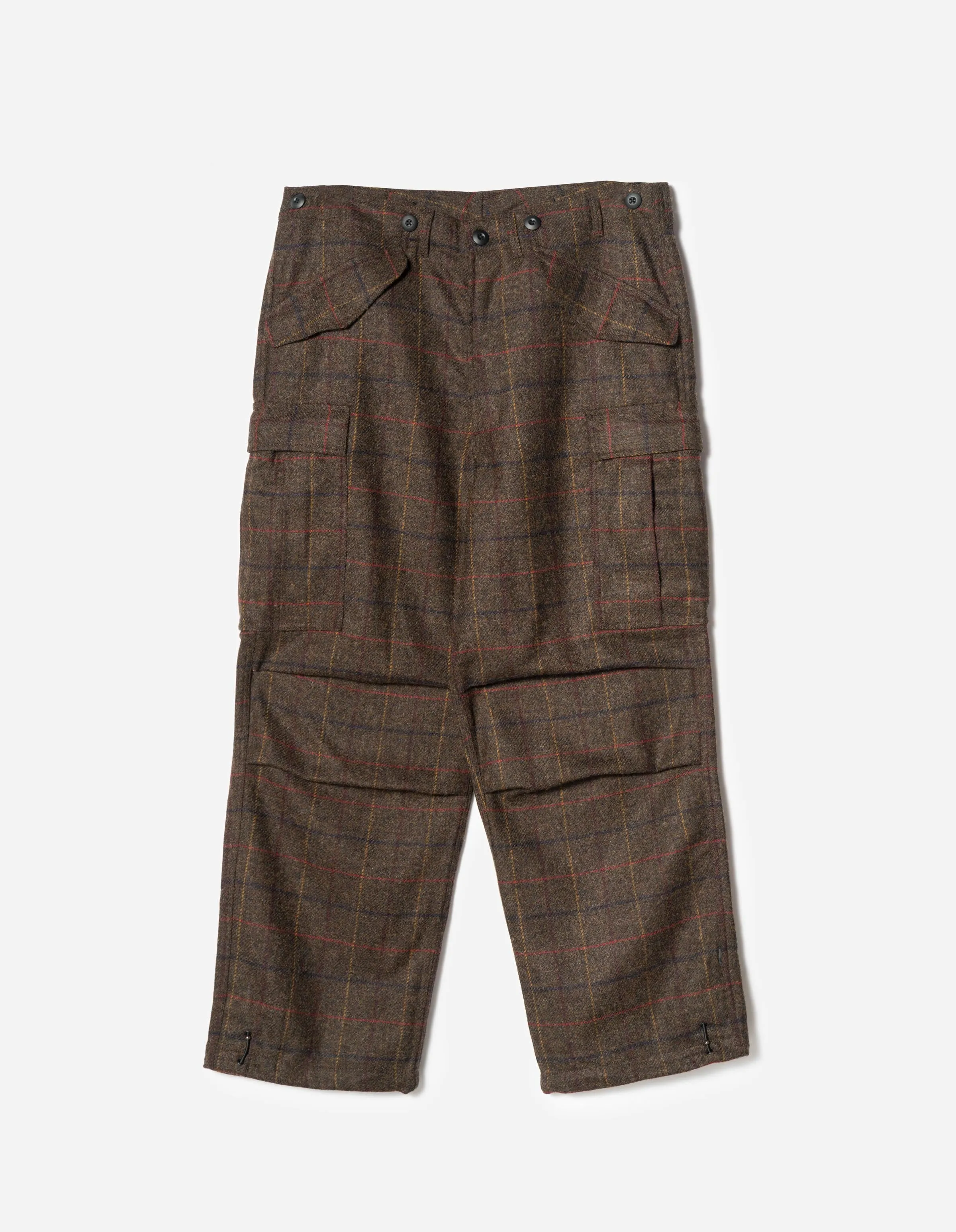 7117 Wool Check M65 Cargo Pant Brown sold by Maharishi
