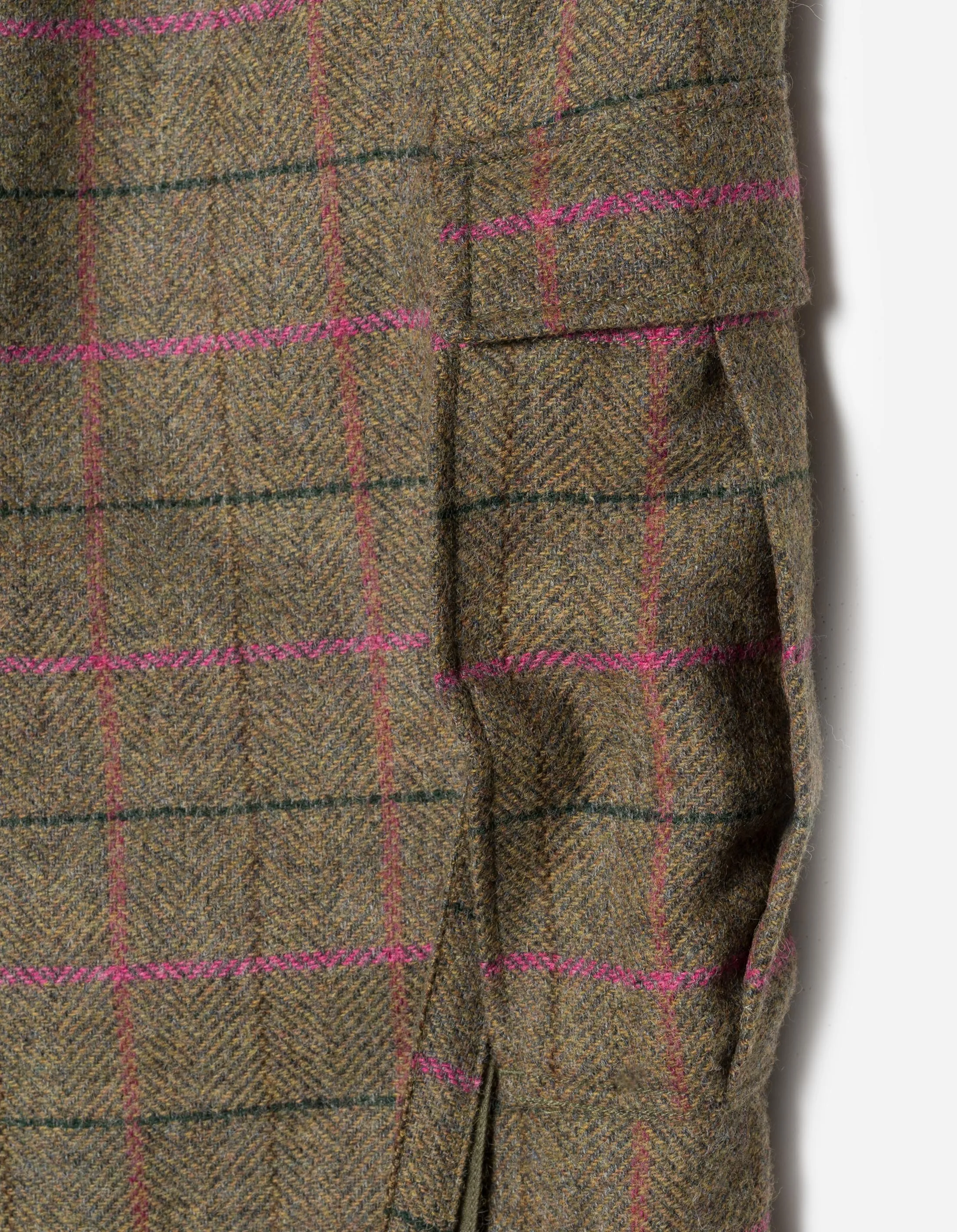 7158 Wool Check M65 Cargo Pant Olive/Pink sold by Maharishi product image thumbnail 3