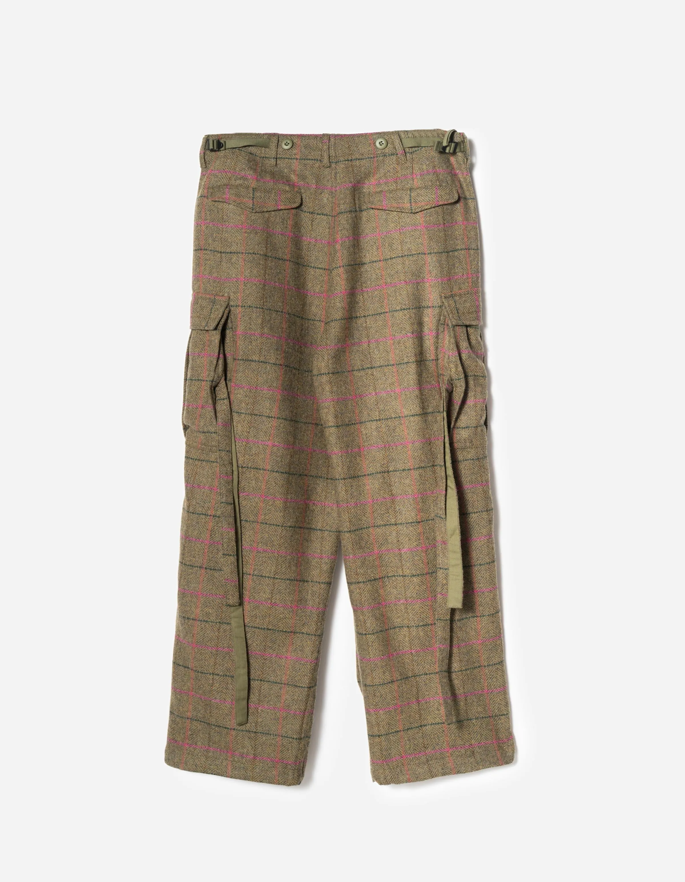 7158 Wool Check M65 Cargo Pant Olive/Pink sold by Maharishi product image thumbnail 4