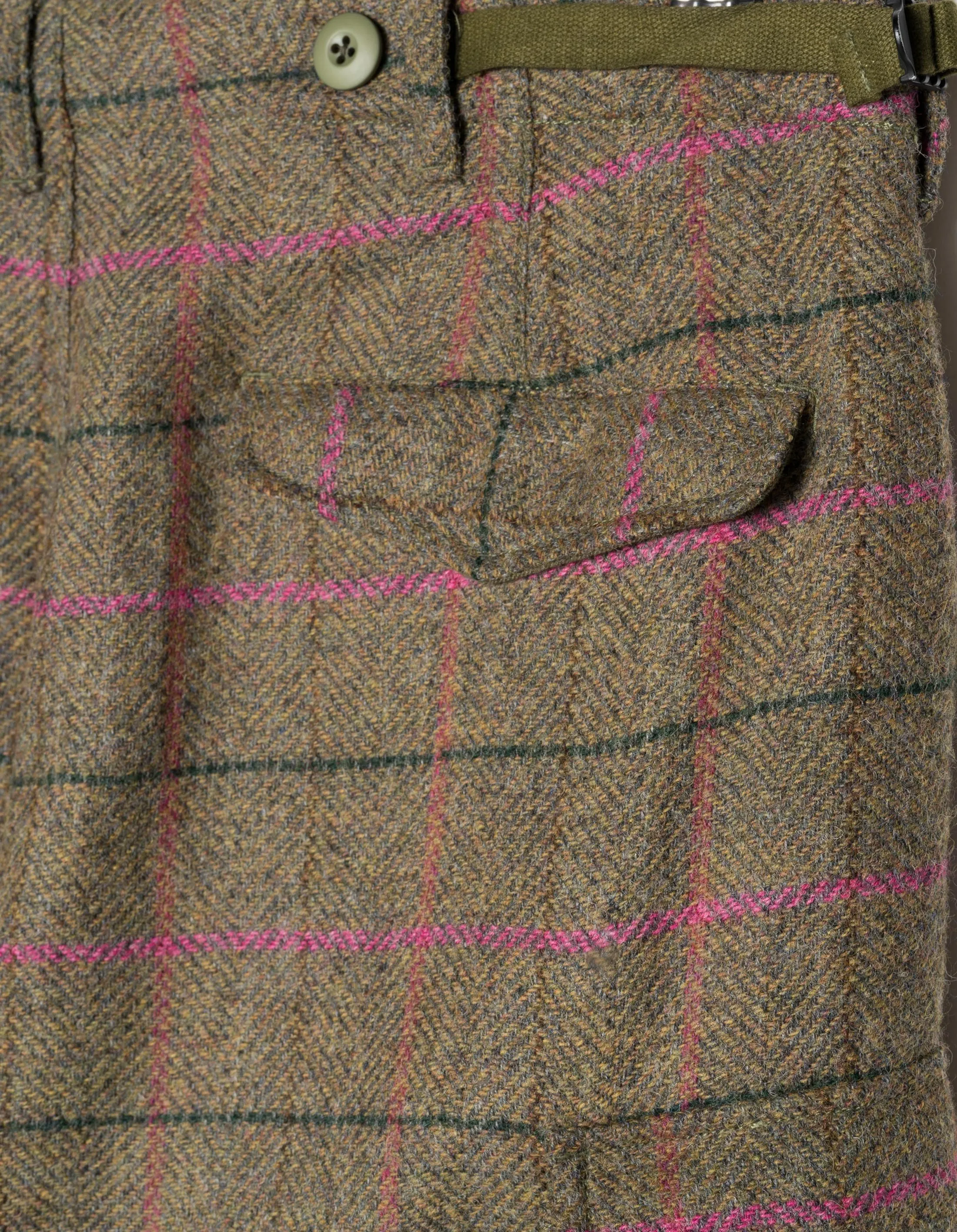 7158 Wool Check M65 Cargo Pant Olive/Pink sold by Maharishi product image thumbnail 2