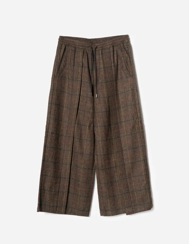 7134 Wool Hakama Track Pants Brown sold by Maharishi