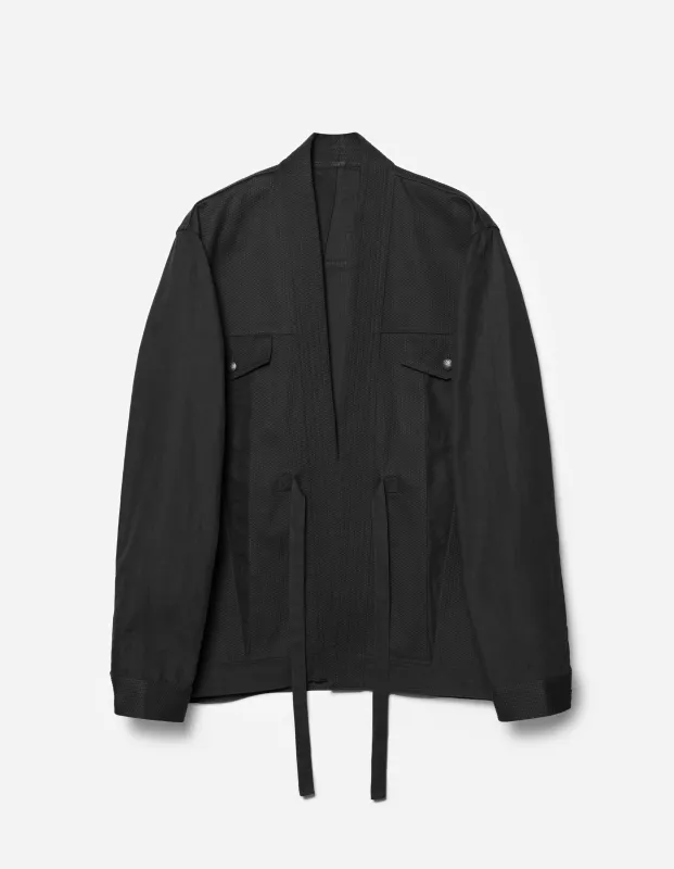 7133 Hemp Hanten Trucker Jacket Black sold by Maharishi