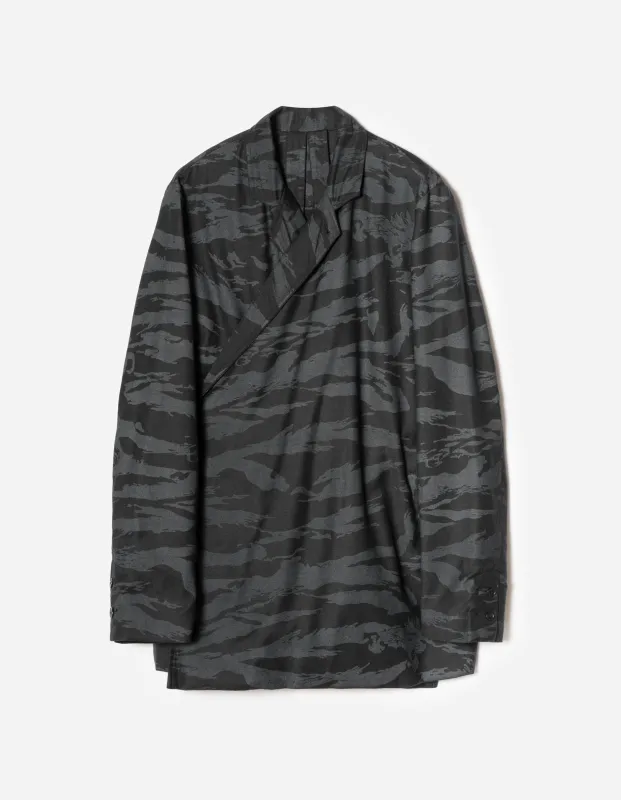 7151 Bonsai Tigerstripe Kimono Blazer Black sold by Maharishi
