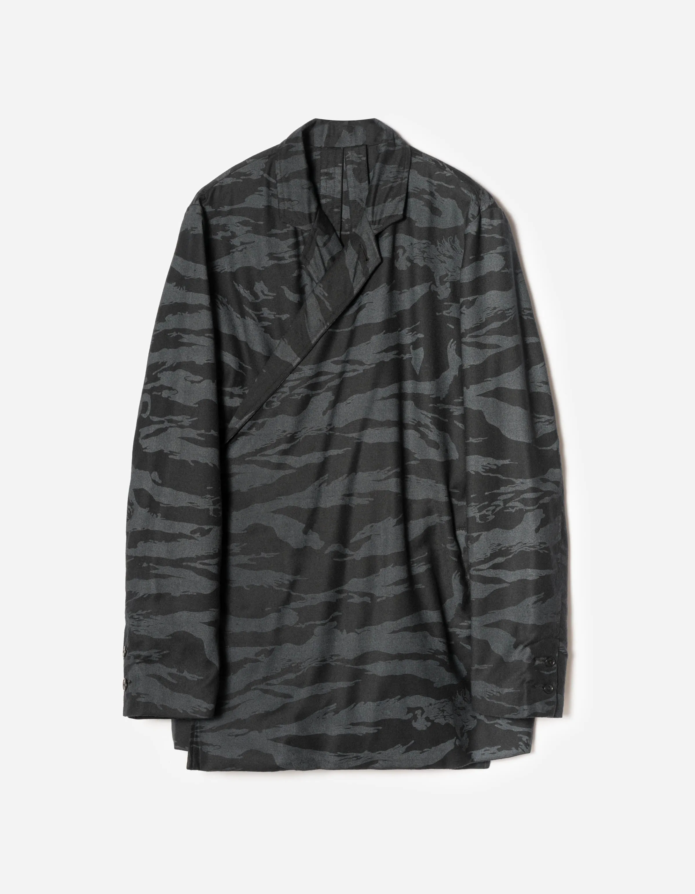 7151 Bonsai Tigerstripe Kimono Blazer Black sold by Maharishi