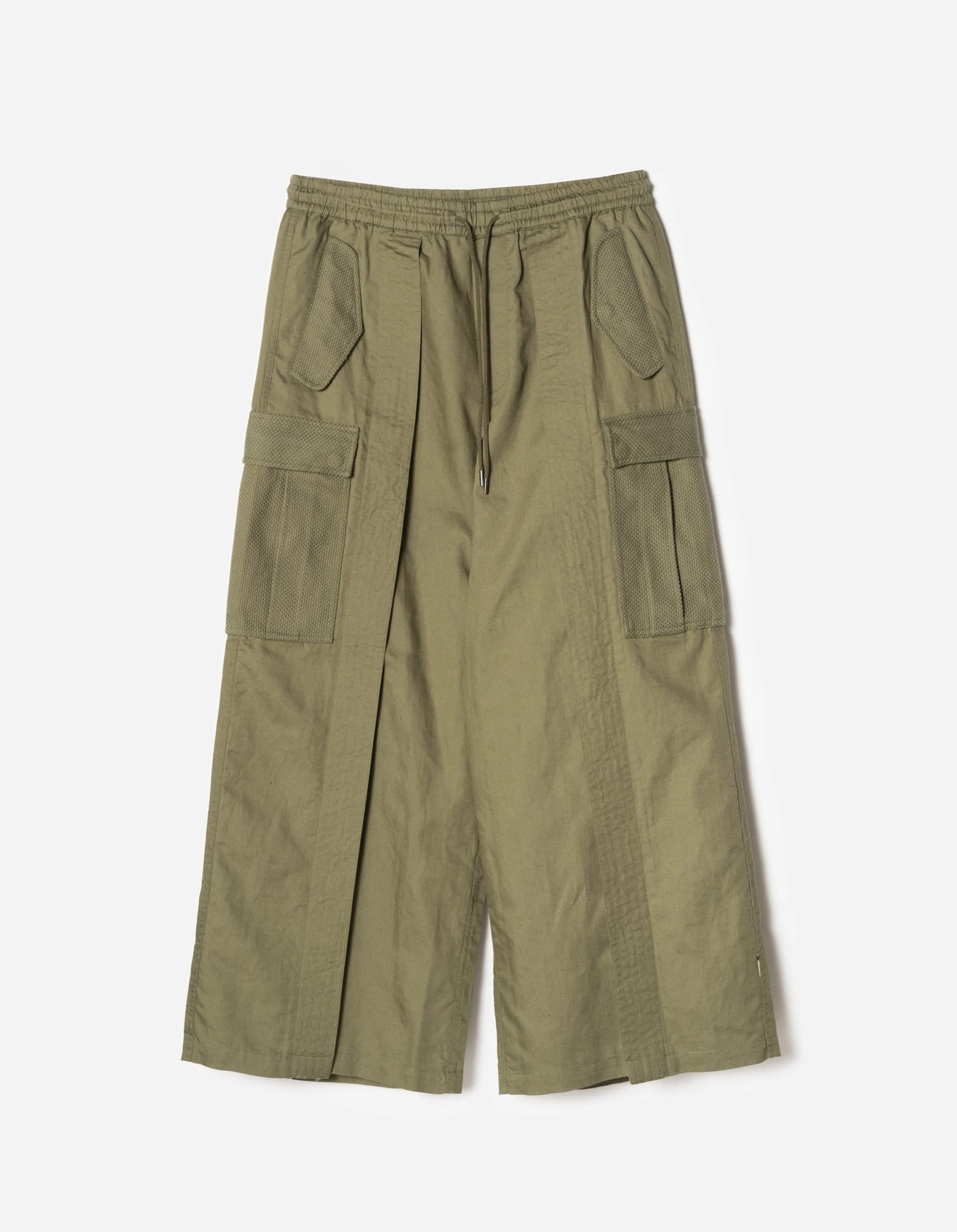7099 Hemp Hakama Cargo Track Pants Olive OG-107F sold by Maharishi