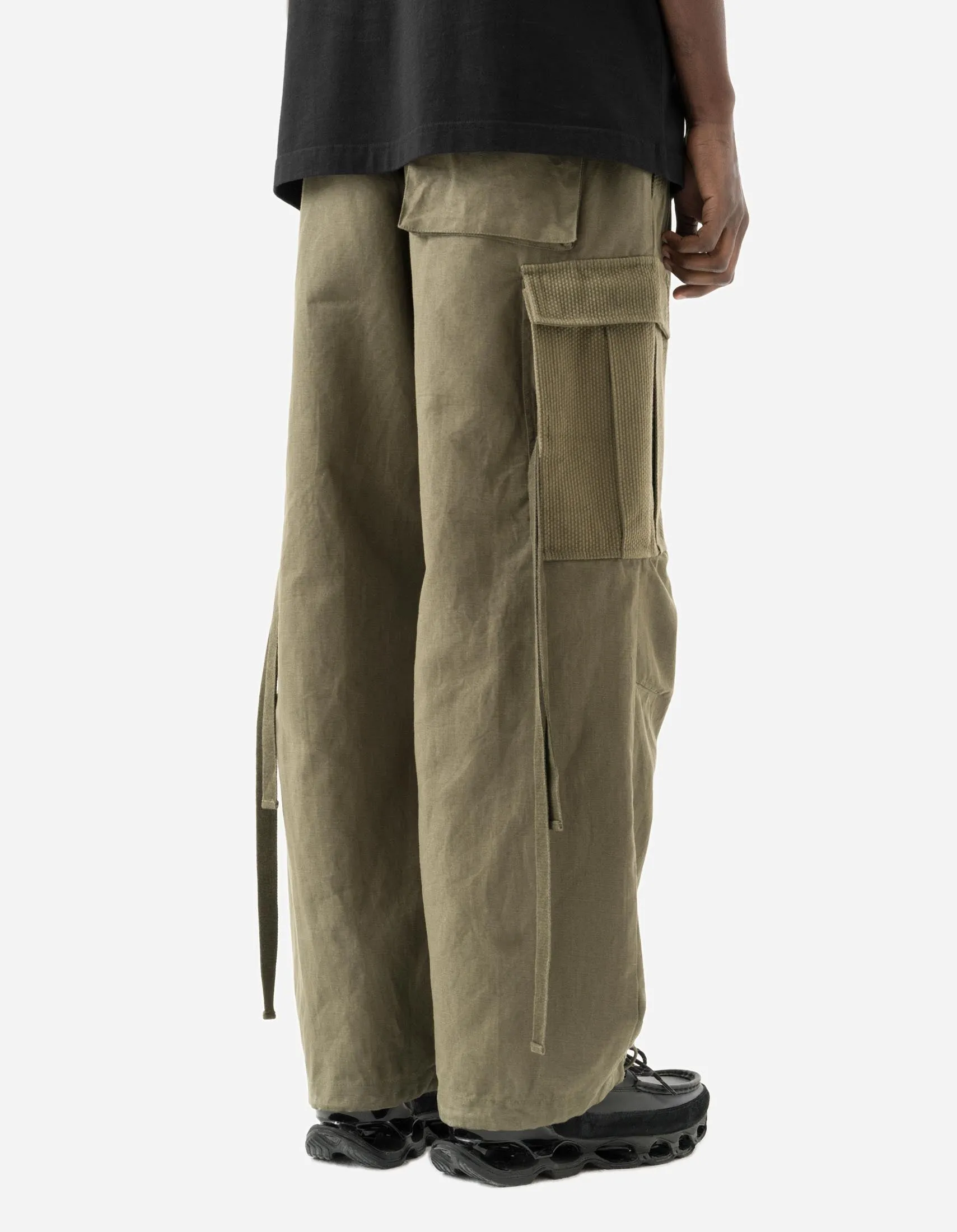 7110 Hemp Utility Cargo Track Pants Olive OG-107F sold by Maharishi product image thumbnail 3