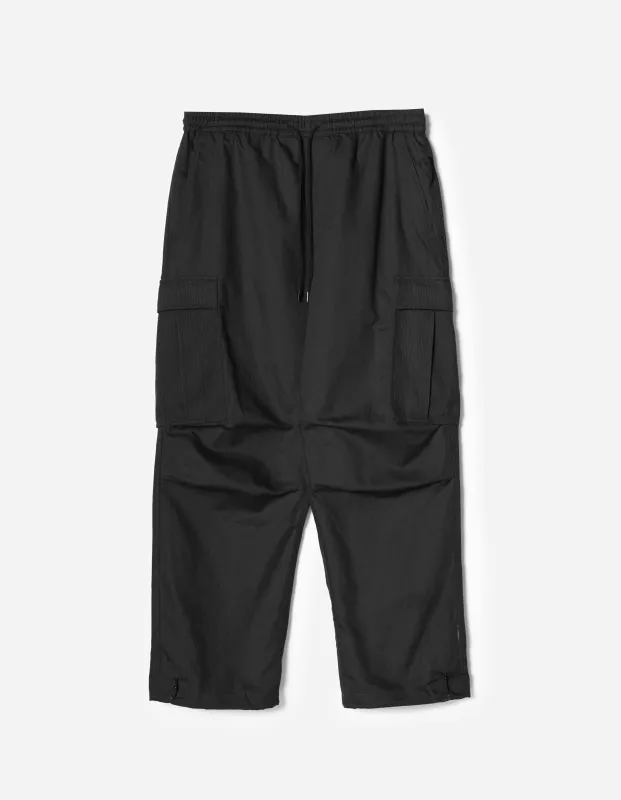 7110 Hemp Utility Cargo Track Pants Black sold by Maharishi
