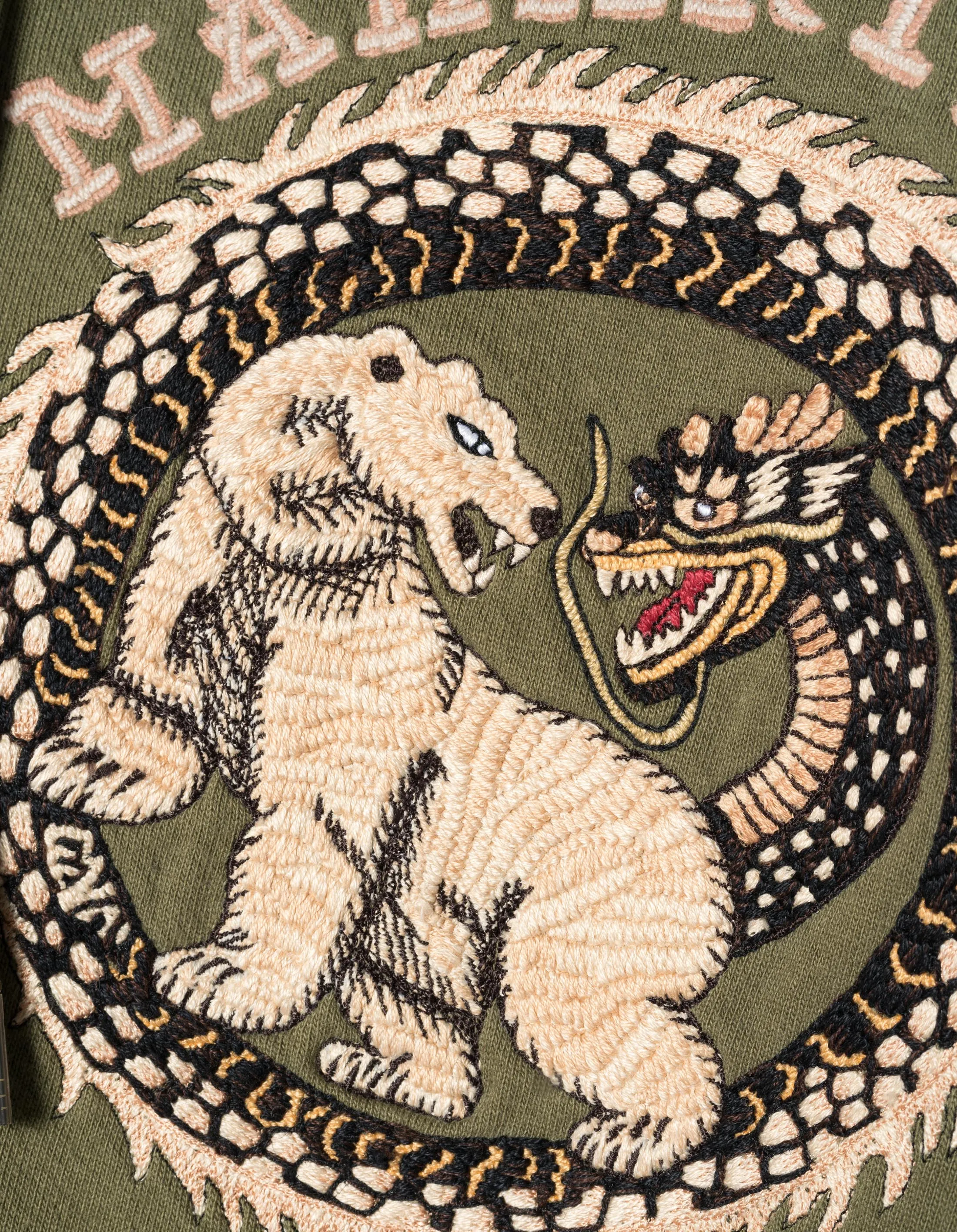 7088 Bering Strait Map Embroidered Hooded Sweat Olive OG-107F sold by Maharishi product image thumbnail 2