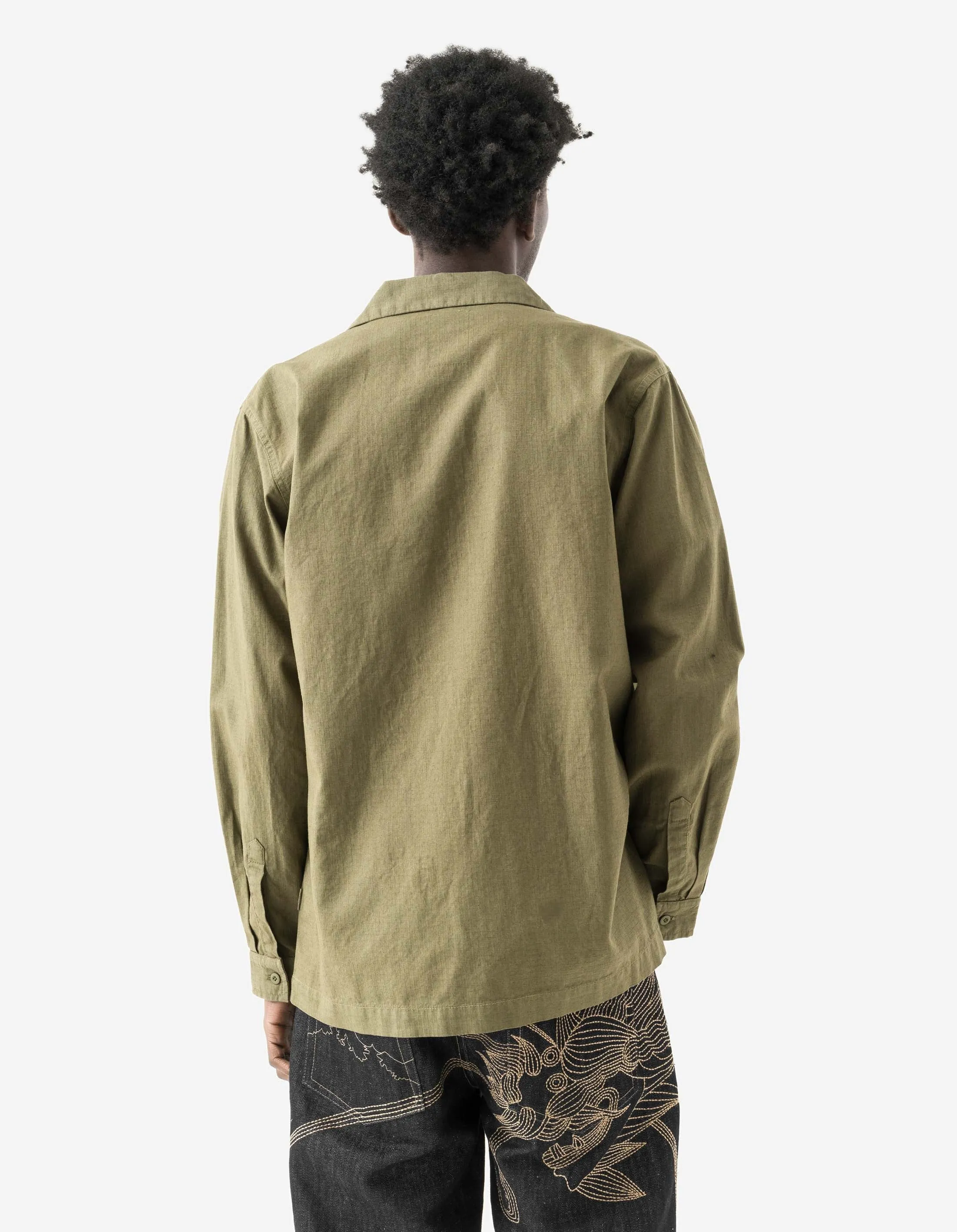 7101 L/S Camp Collar Shirt Olive OG-107F sold by Maharishi product image thumbnail 3