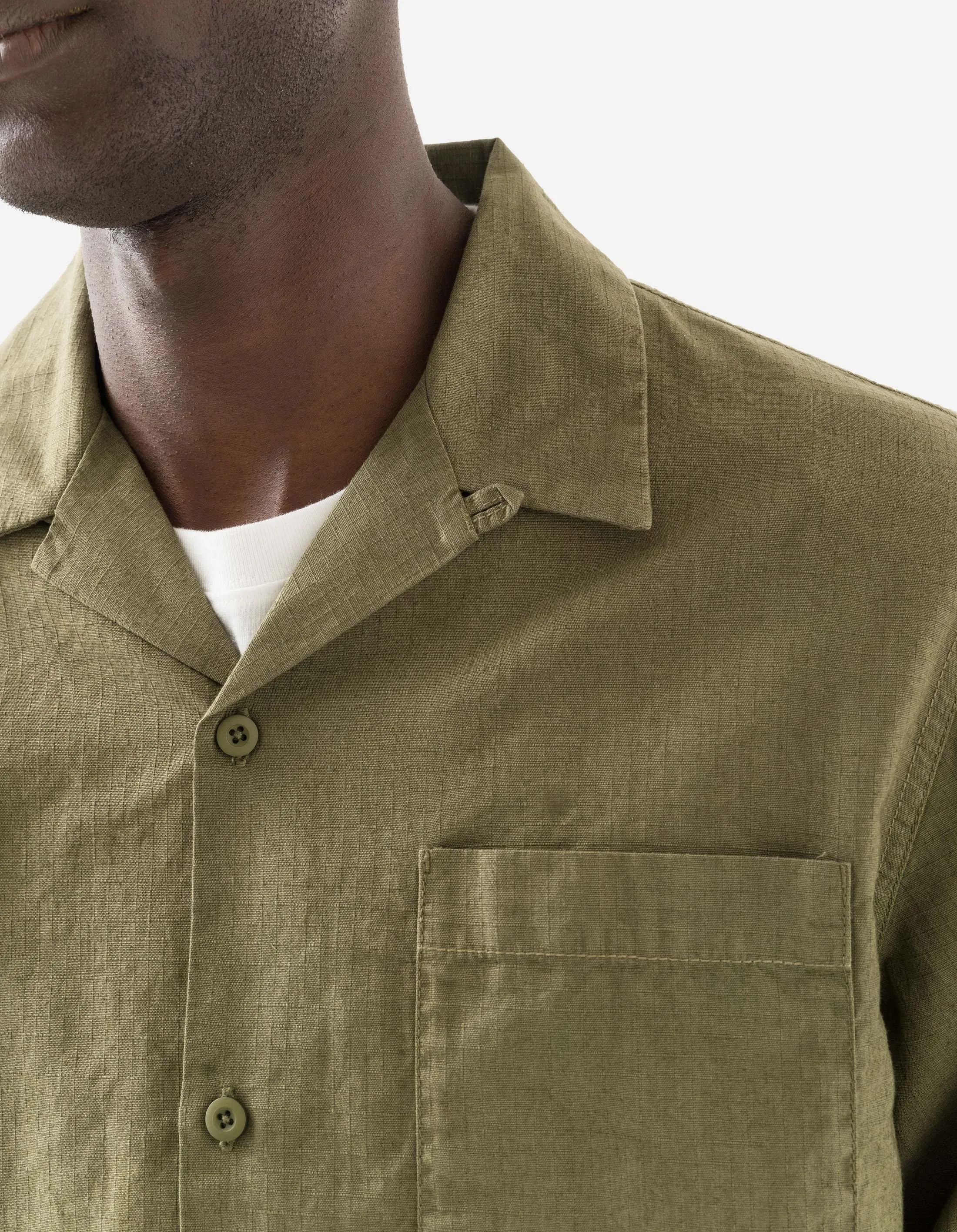 7101 L/S Camp Collar Shirt Olive OG-107F sold by Maharishi product image thumbnail 5